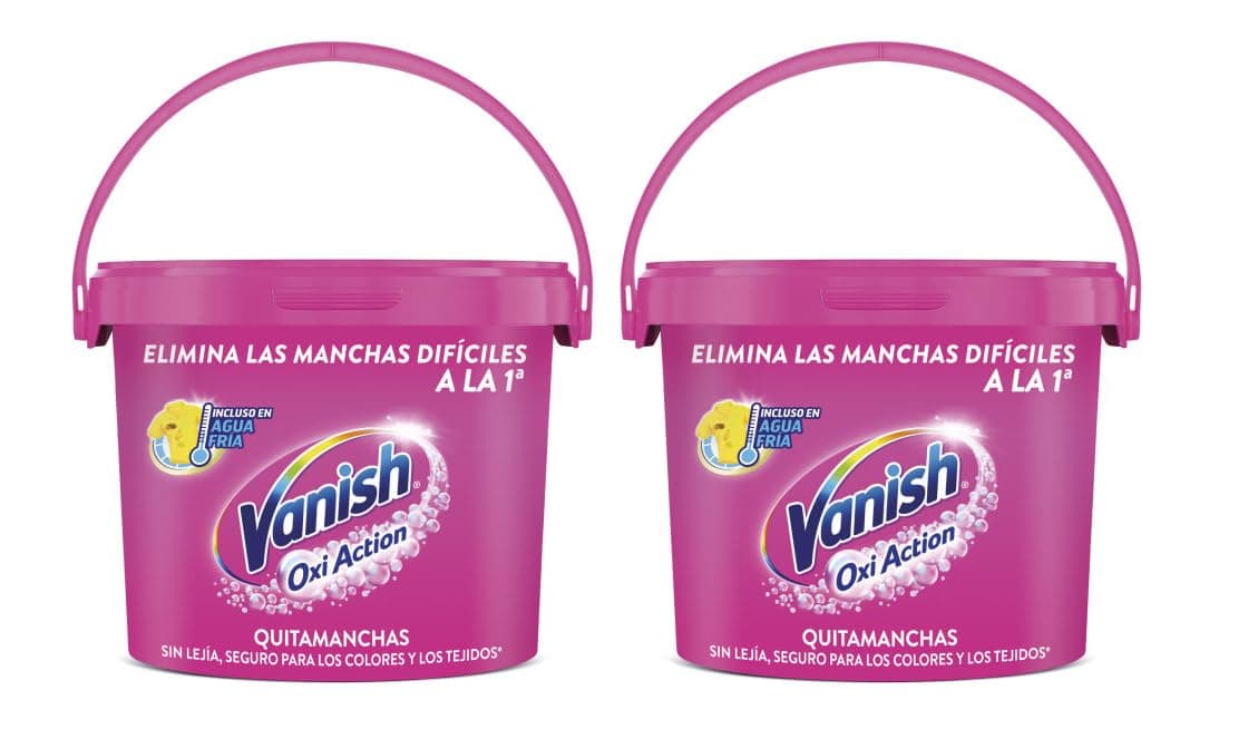 Vanish Oxi Action - Quitamanchas para Ropa Blanca y de Color, en Polvo, sin Lejía - 2 x 2.4 Kg