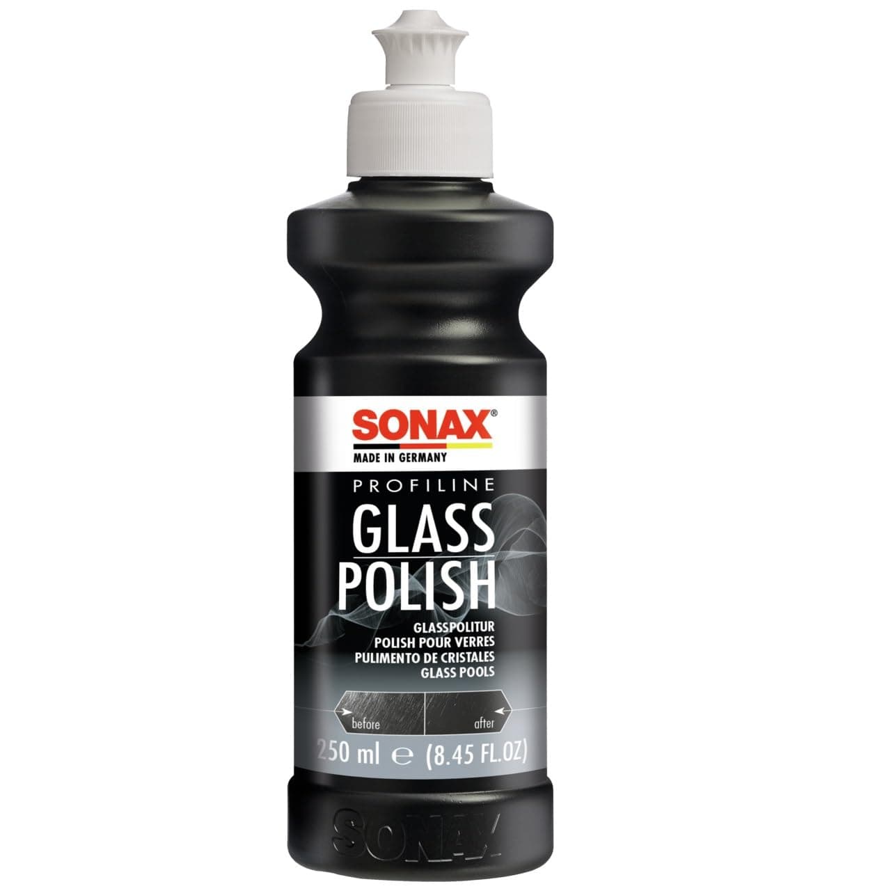 SONAX PROFILINE GlassPolish (250 ml) Glaspolitur zum Entfernen von leichten Verkratzungen, Vermattungen und Verätzungen aus Echtglas/Art-Nr. 02731410