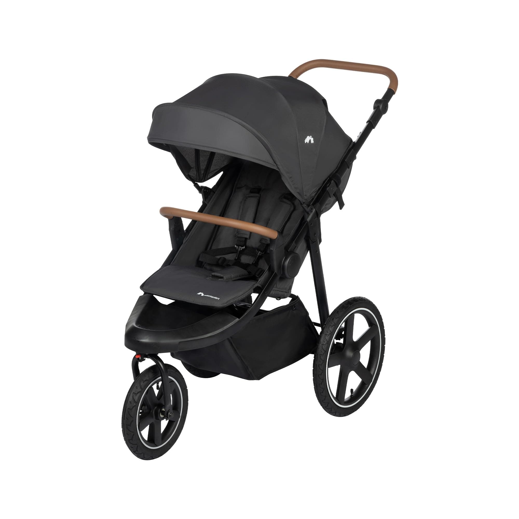 Bebeconfort Cloudy, Poussette Tout Terrain, 0 à 4 ans (22 kg max.), Poussette Canne Bébé Inclinable, Pliage Rapide, Poussette 3 Roues, Guidon Réglable, Panier de Rangement Spacieux, Mineral Graphite