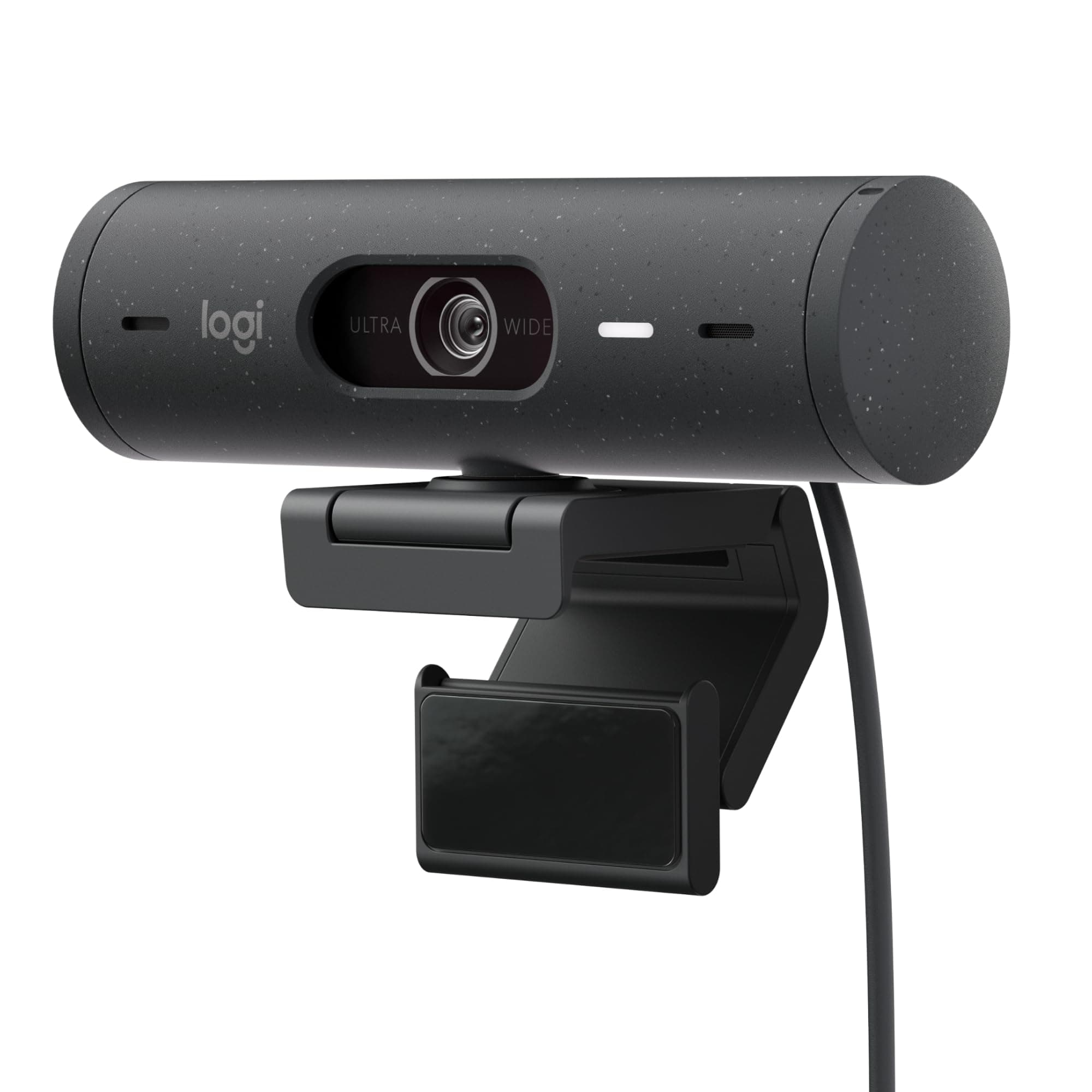 Logitech Brio 500 Webcam Full HD Correzione Luce, Show Mode, Microfono Riduzione del Rumore, Copertura Privacy, Streaming, Funziona con Microsoft Teams, Google Meet, Zoom, Cavo USB-C - Grafite