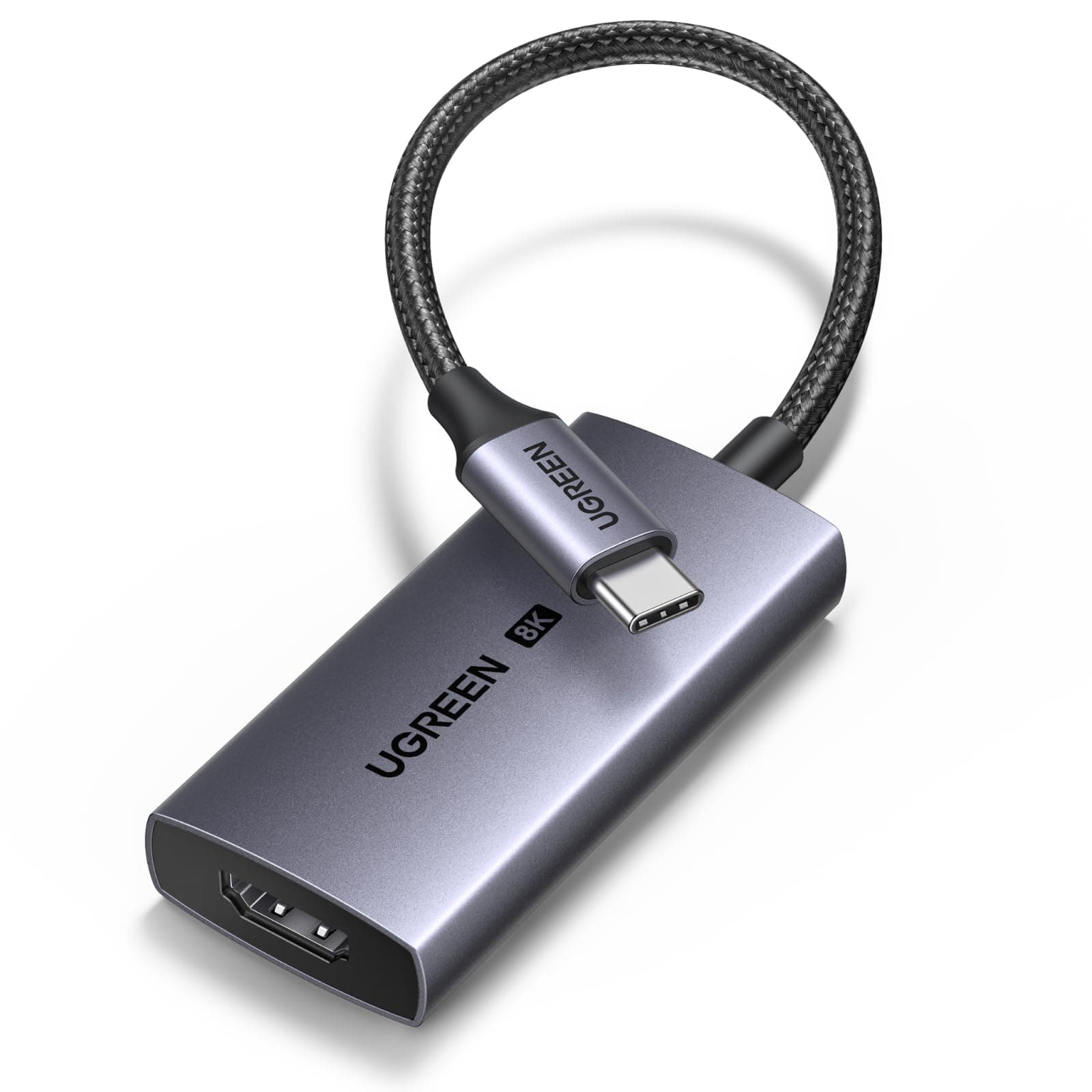 UGREEN USB C auf HDMI Adapter, HDMI 2.1, 8K@60Hz 4K@240/120Hz 1440P@144Hz, Thunderbolt 5/4/3, HDR, G-Sync, kompatibel mit MacBook Pro M5/M4, Mac Air/Mini, iPhone 17/16/15, Galaxy usw.
