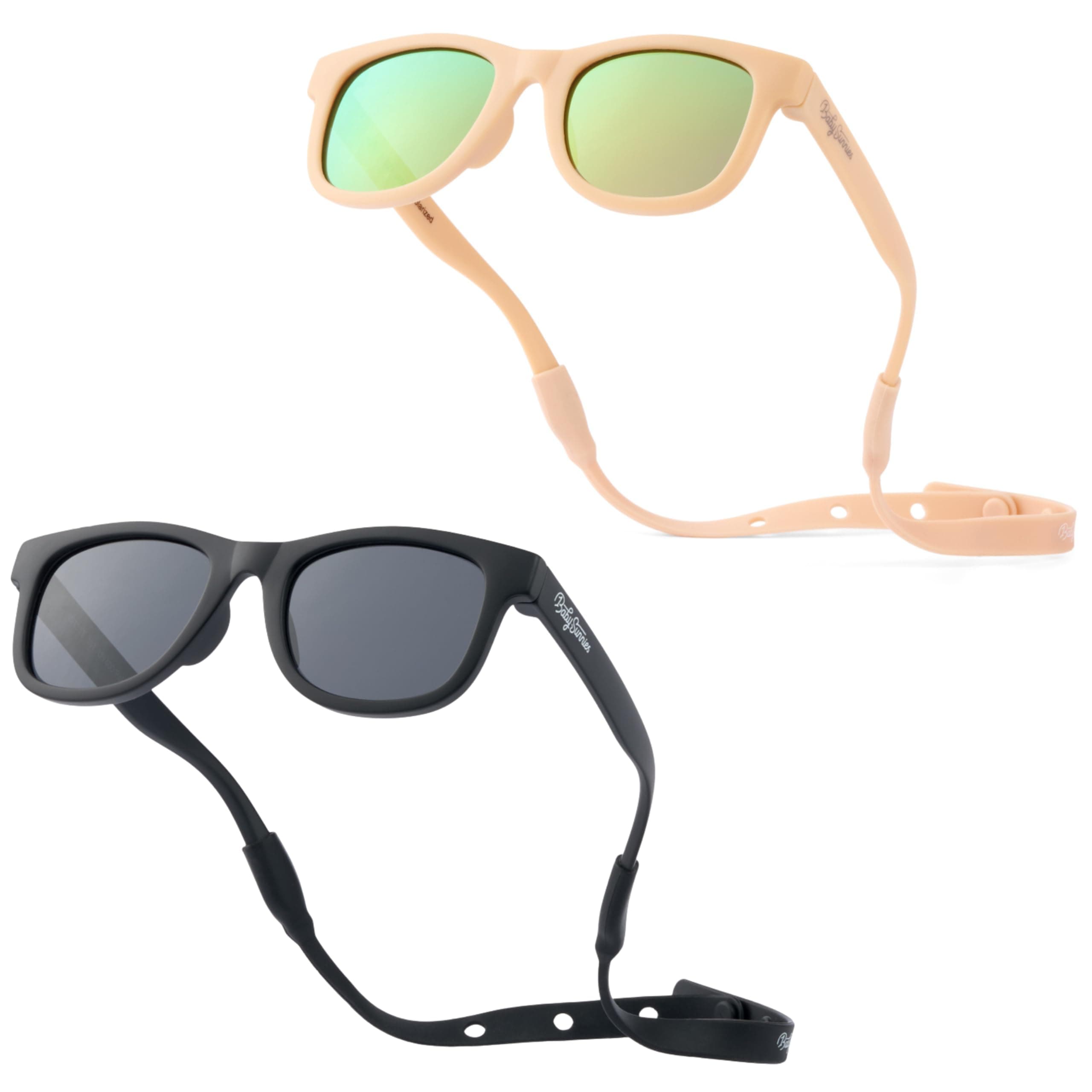 BABY SUNNIES Gafas de sol para bebé con correa, irrompibles y flexibles, para bebés de 0 a 24 meses