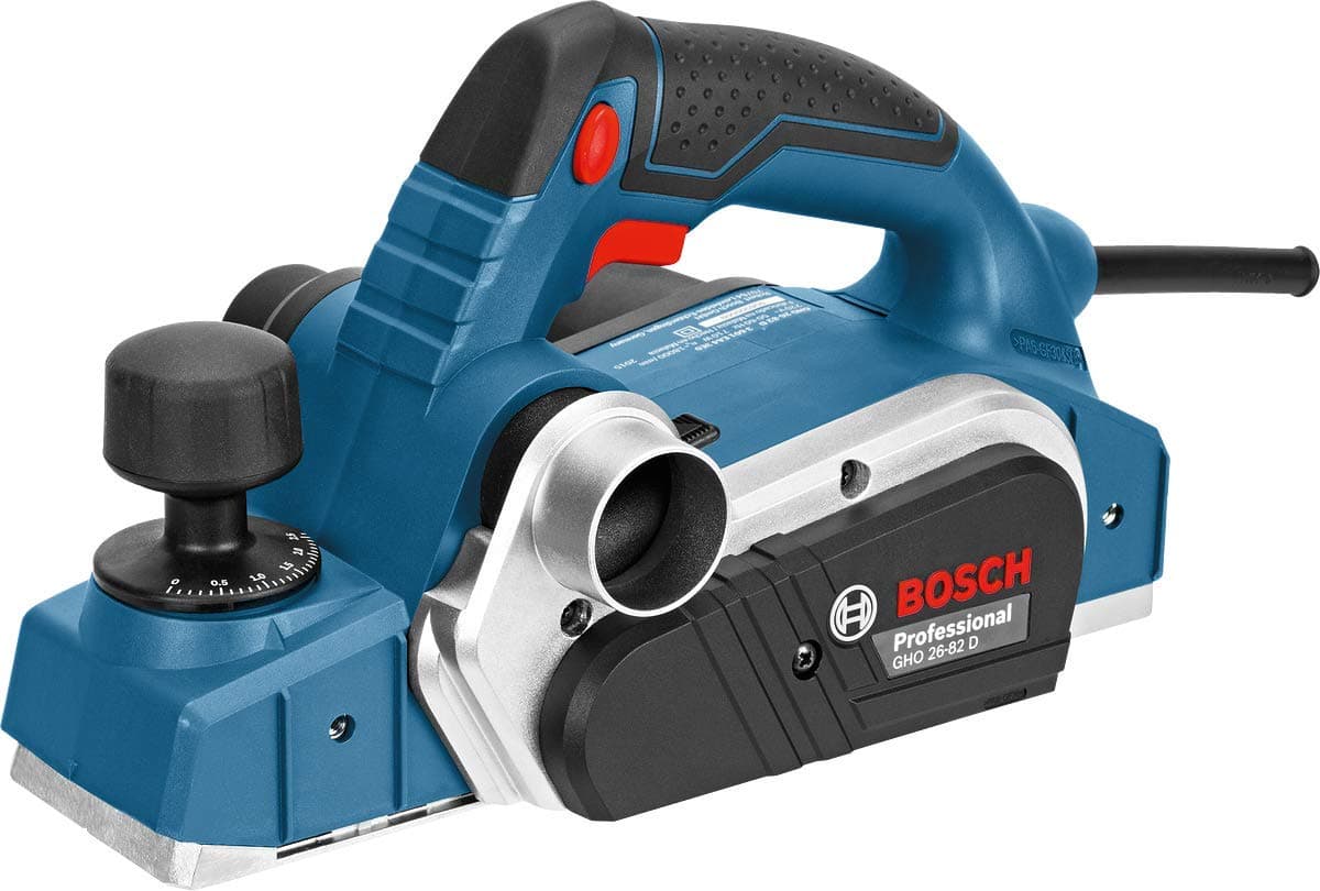 Bosch Professional rabot GHO 26-82 D (puissance 710 W, avec butée parallèle, clé six pans mâle de 2,5 mm, sac à poussière en tissu, coffret de transport)
