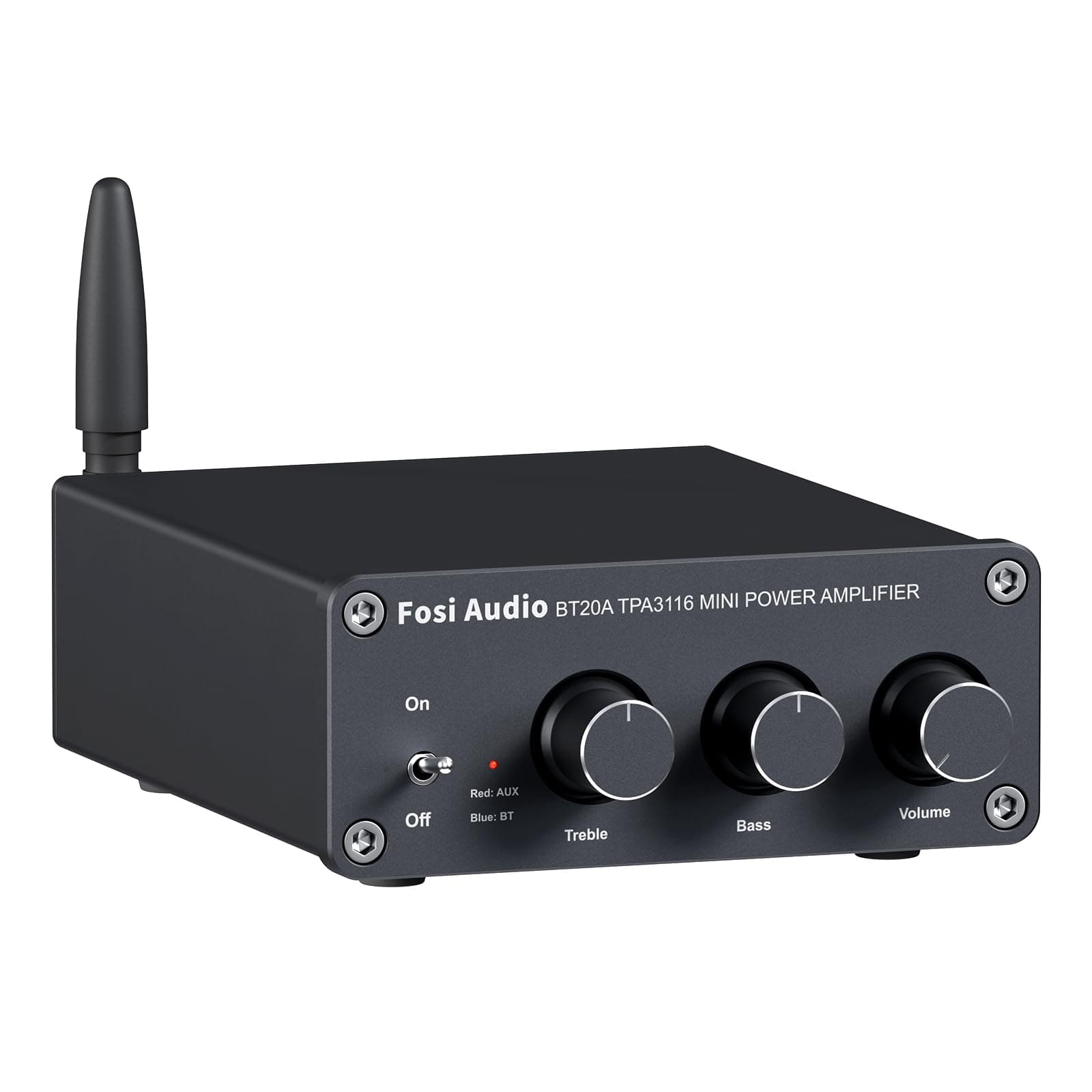 Bluetooth Amplificador, Fosi Audio BT20A - Receptor de Audio Estéreo de 2 Canales Hi-Res TPA3116 Class D Integrated Mini Amp 2.0CH para Altavoces Pasivos 100W x2 (Negro)