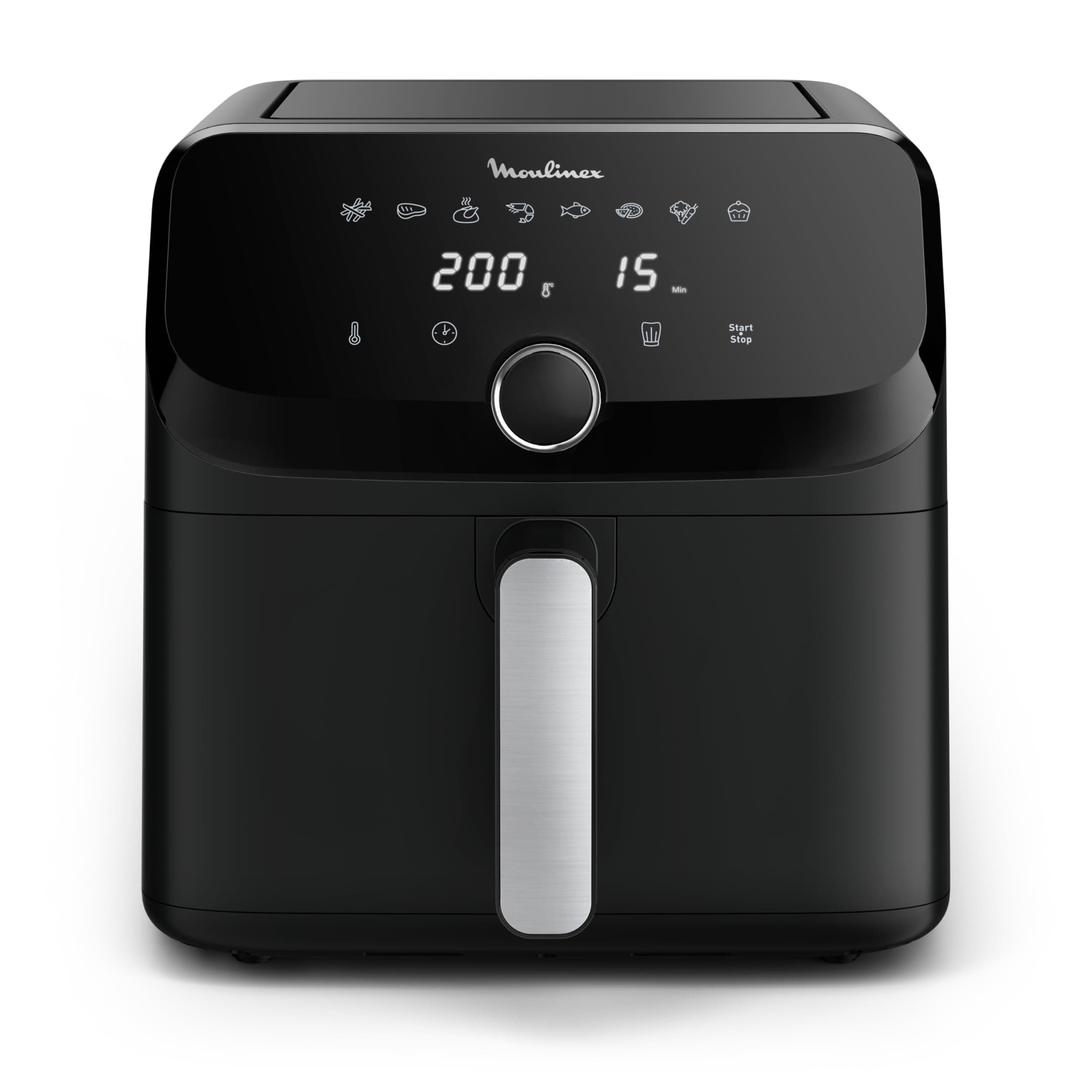 Moulinex - Easy Fry Mega air fryer - 8 programmes - 7.5 L - Noir | Friteuse sans huile mono tiroir pour 8 personnes - 8 programmes automatiques - Cuisson rapide et économe