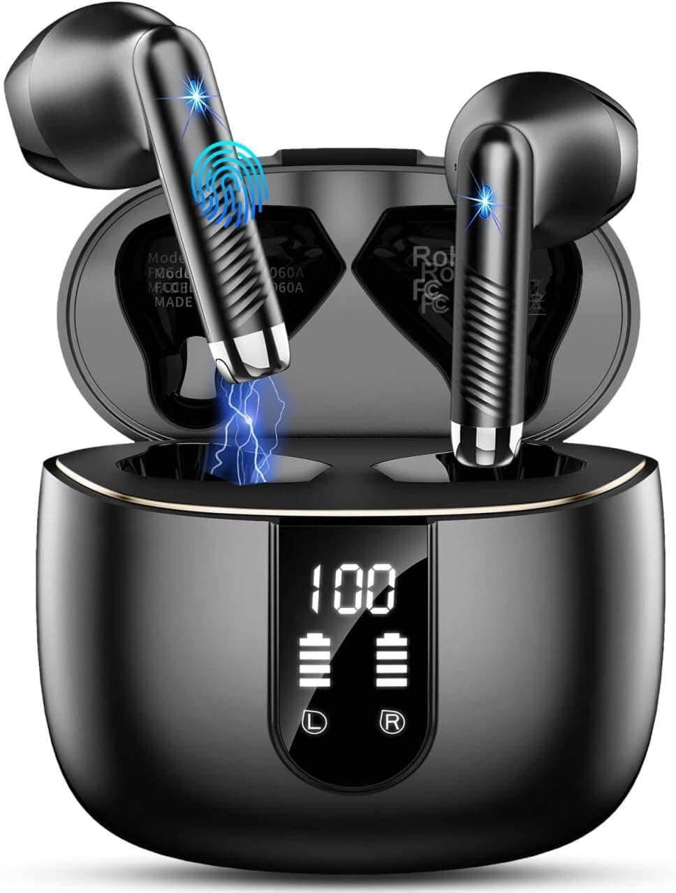 Auriculares Inalámbricos Bluetooth 5.4, 56H Auriculares Bluetooth con HiFi Estéreo, 4 ENC Mics, Cascos Inalambricos Bluetooth con Reducción de Ruido, USB-C, Control Táctil, IP7 Impermeable Audifonos