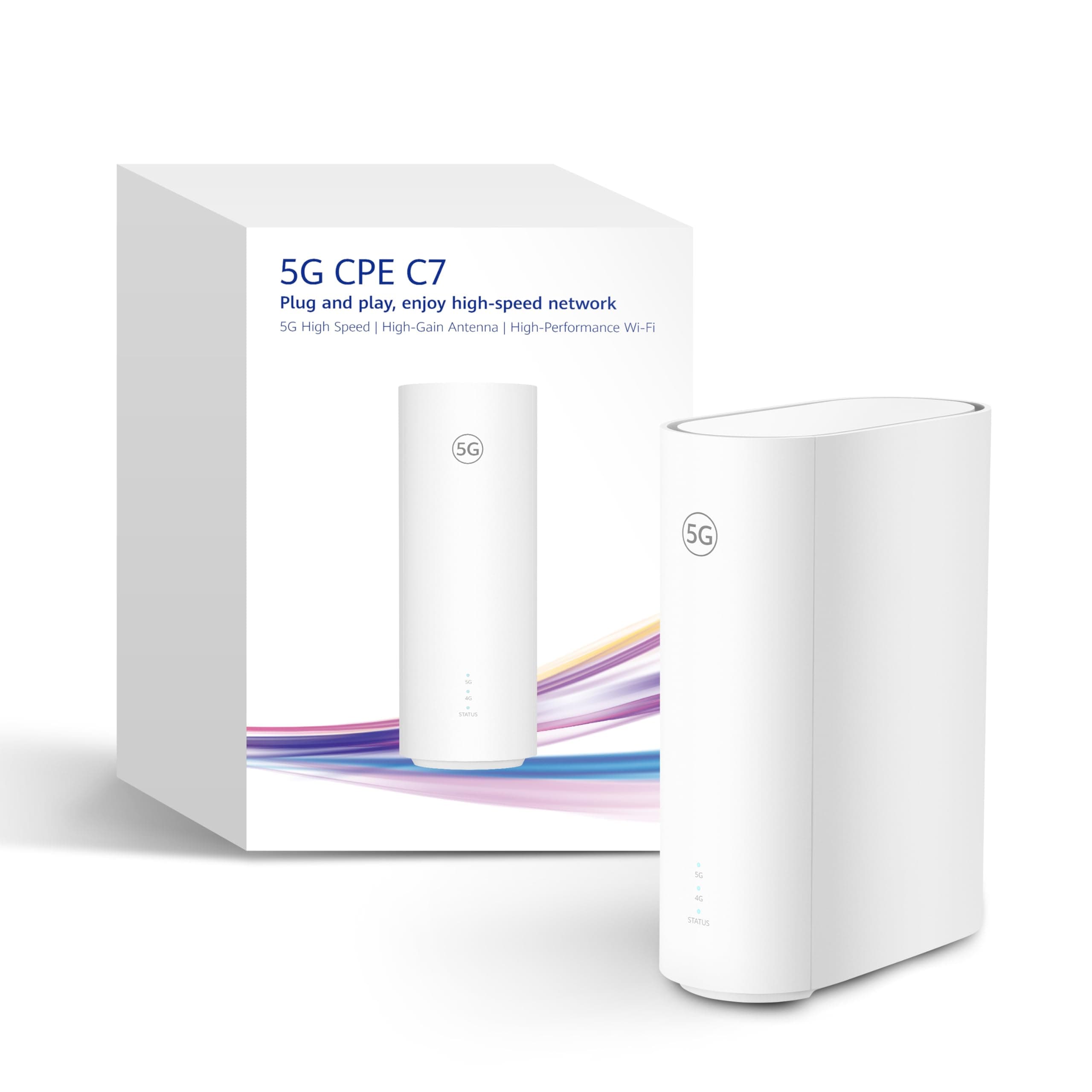5G CPE C7 Router SIM, WiFi 6 AX3000, fino a 5,8 Gbps, 2x Gigabit LAN | Plug-and-play, Inserisci una SIM 5G e sei online in pochi minuti, Mesh WiFi 6 per tutta la casa, Gaming e streaming stabili