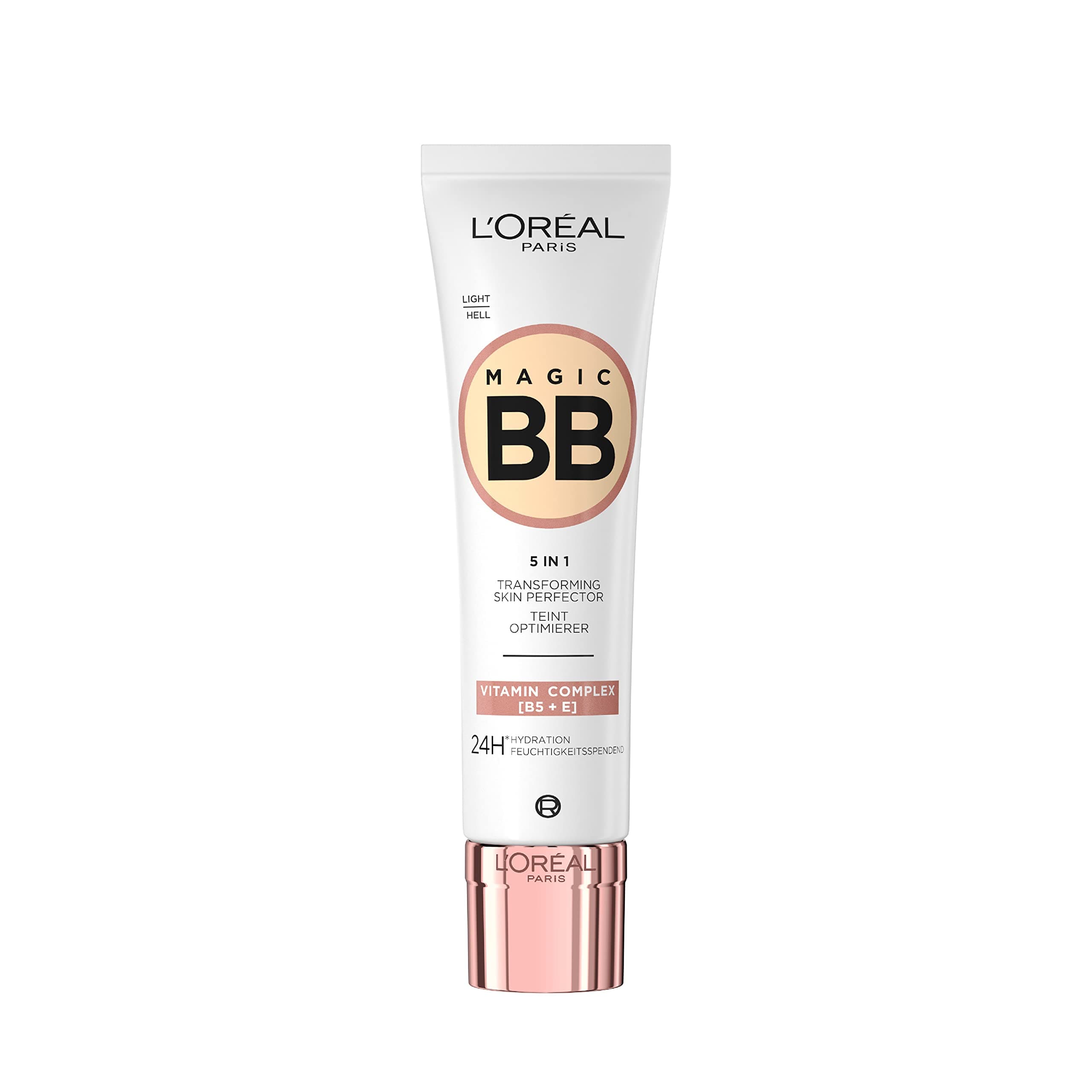 L'Oréal Paris Getönte Tagescreme, Für 24h Feuchtigkeit und einen ebenmäßigen Teint, Magic BB Teint Optimierer, Nr. 02 Light (Hell), 1 x 30 ml
