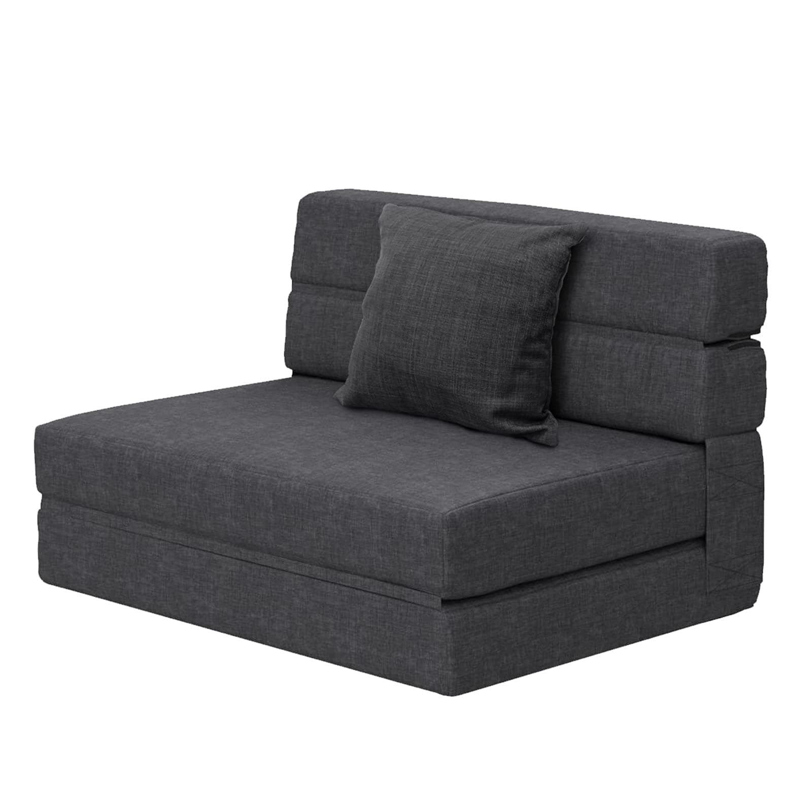 ANONER Sillón Cama Plegable Sofá Plegable con Espuma de Memoria & Almohada, Futon Sofa Cama para Salón Lofts, Sofá de Suelo Portada Lavable Unos, Gris Oscuro
