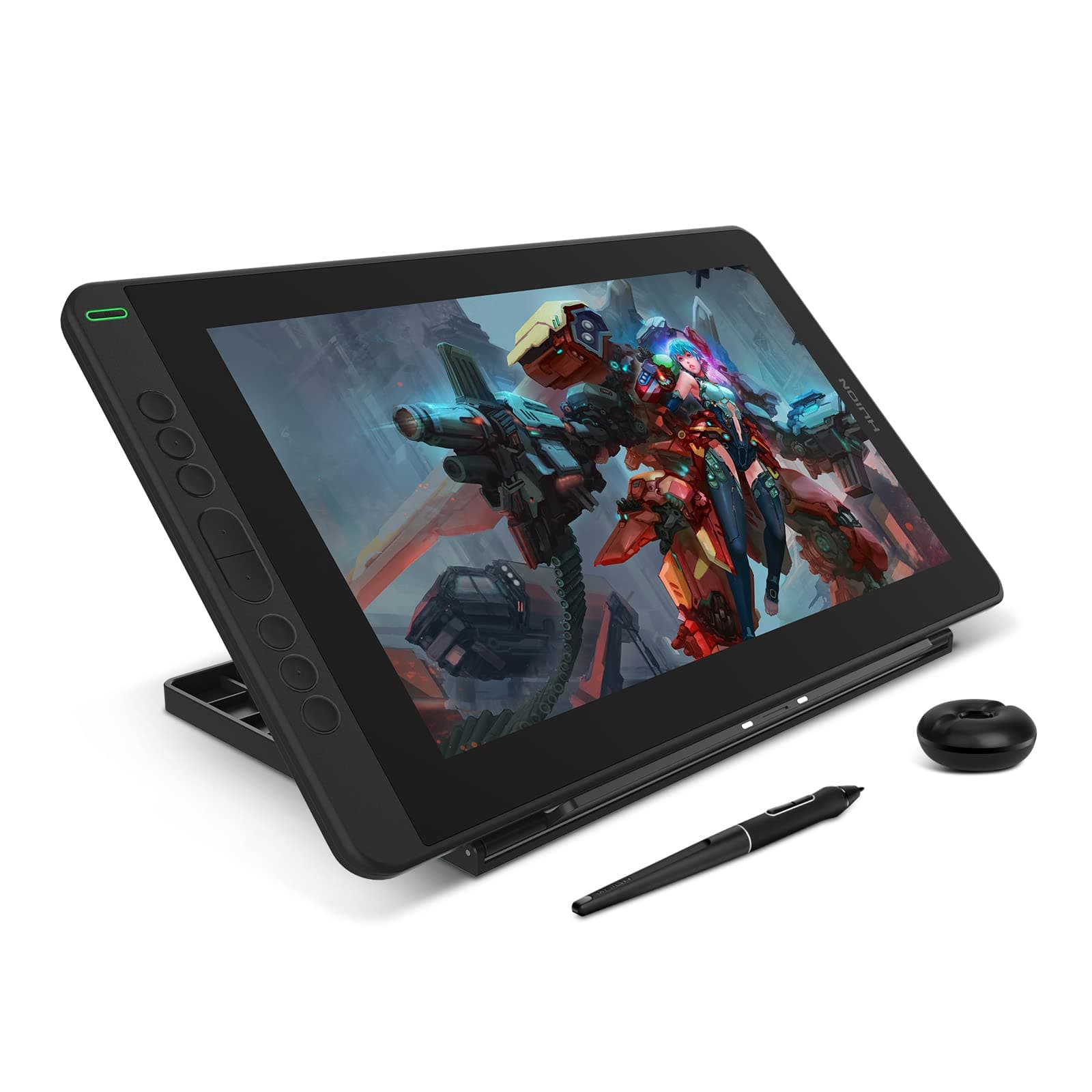 HUION Kamvas 13 Tableta Gráfica con Pantalla?Monitor de 13.3 Pulgadas con Pantalla Full HD de 1920 x 1080 de 120% sRGB Gamut Compatible con Android/Windows/Mac con Soporte Ajustable, Negro