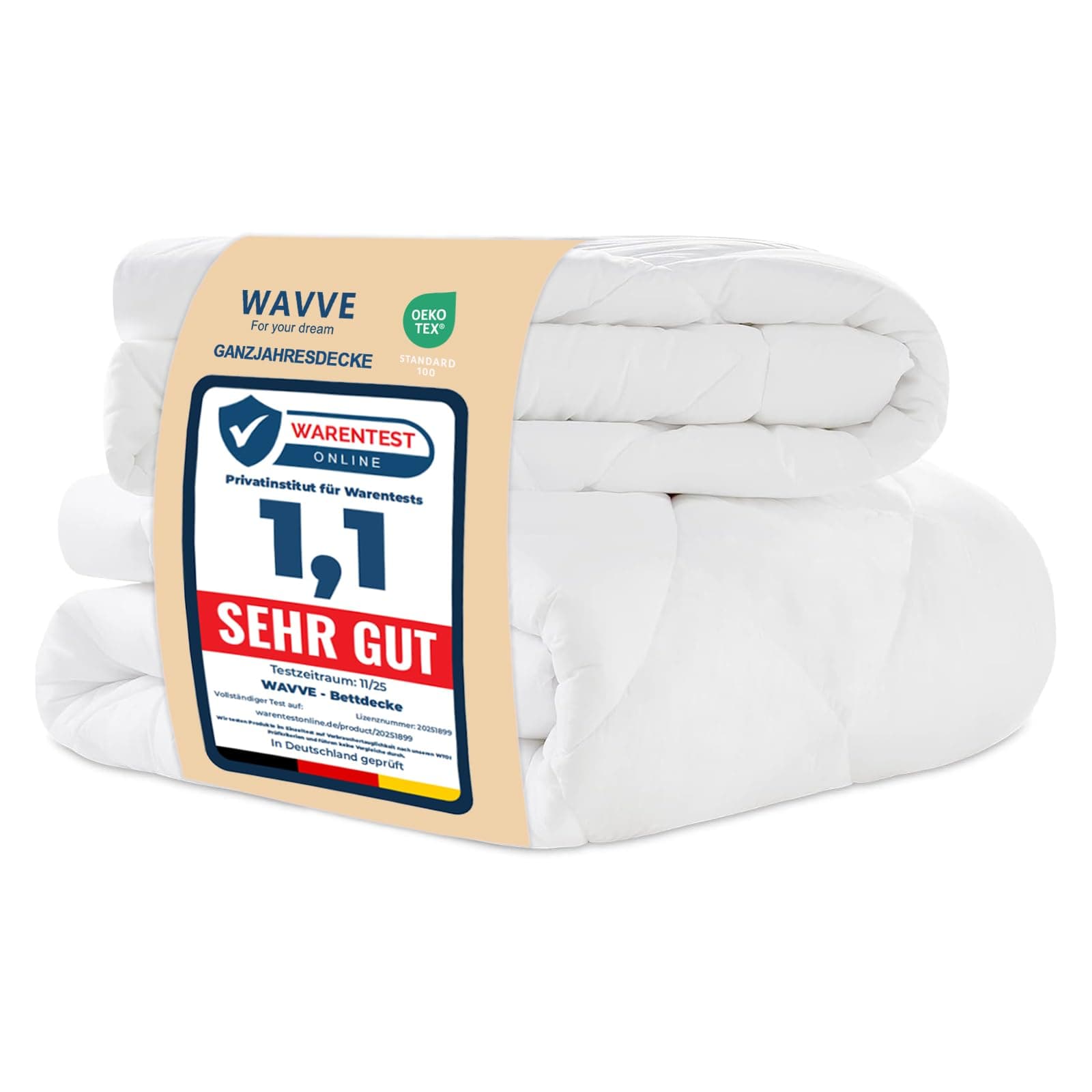 WAVVE Piumino Letto Singolo Quattro 4 Stagioni 135x200 cm, Set Piumino Estivo 150gsm 135 x 200 + Primaverile/Autunnale 300gsm 200x135 = Piumone Invernale Trapunta Caldissimo 450gsm, Bianco