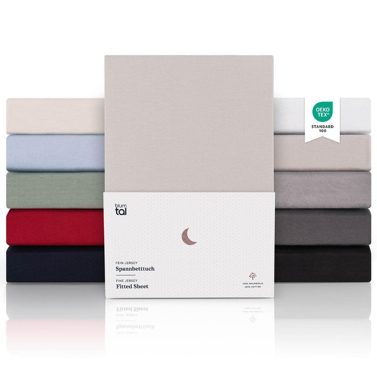 Blumtal® Premium Spannbettlaken 90x200cm Jersey - Oeko-TEX zertifiziertes Bettlaken 90x200cm Baumwolle 100% - Spannleintuch 90x200 für Matratzen bis 25 cm - Laken 90x200-90x200 Spannbettlaken - Grau