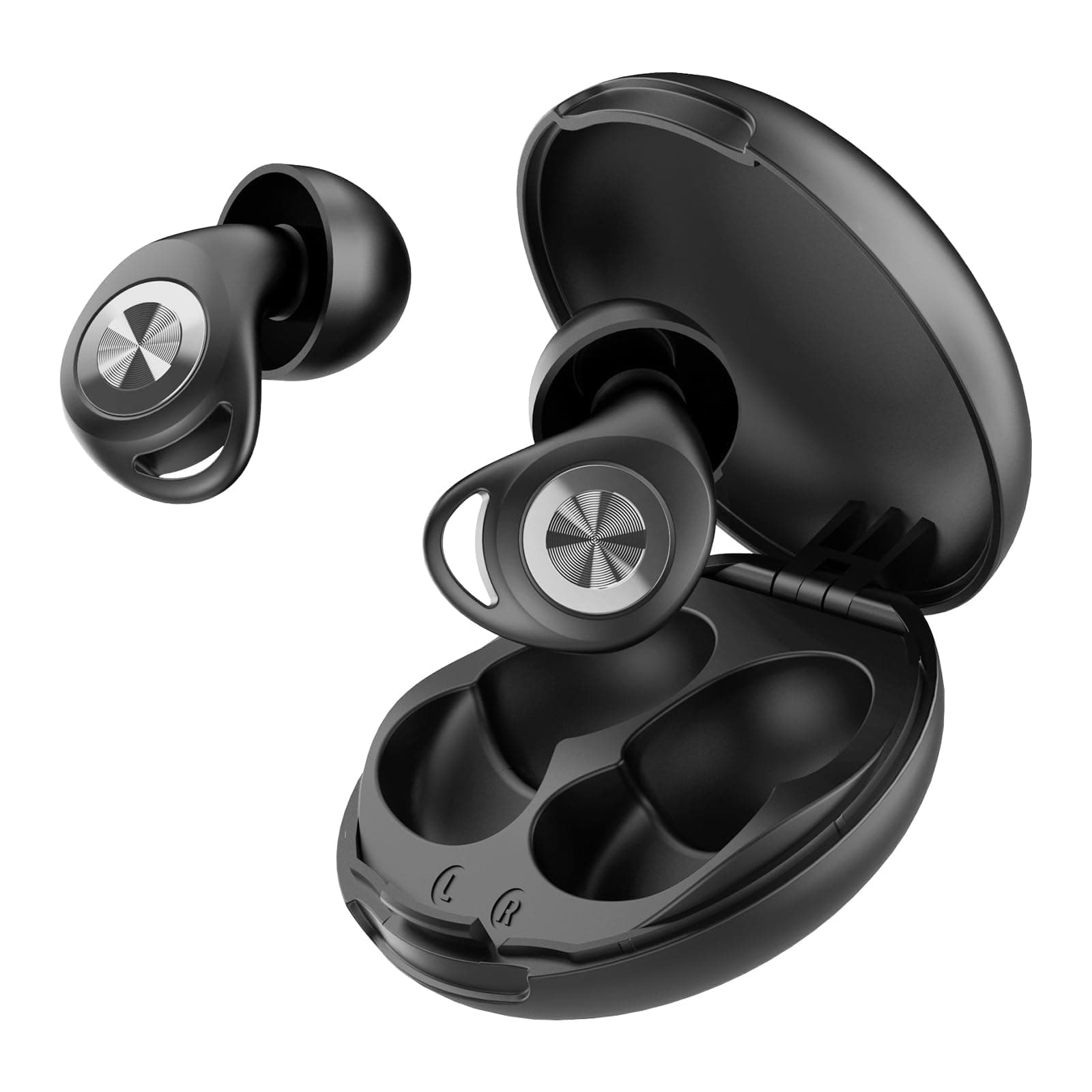 Bouchon D'oreille pour Dormir, Protection Auditive Douce et Réutilisable en Silicone Flexible, 45dB Noise Cancelling Earplugs Protection Auditive pour le Sommeil/la Concentration/les Concerts, Noir
