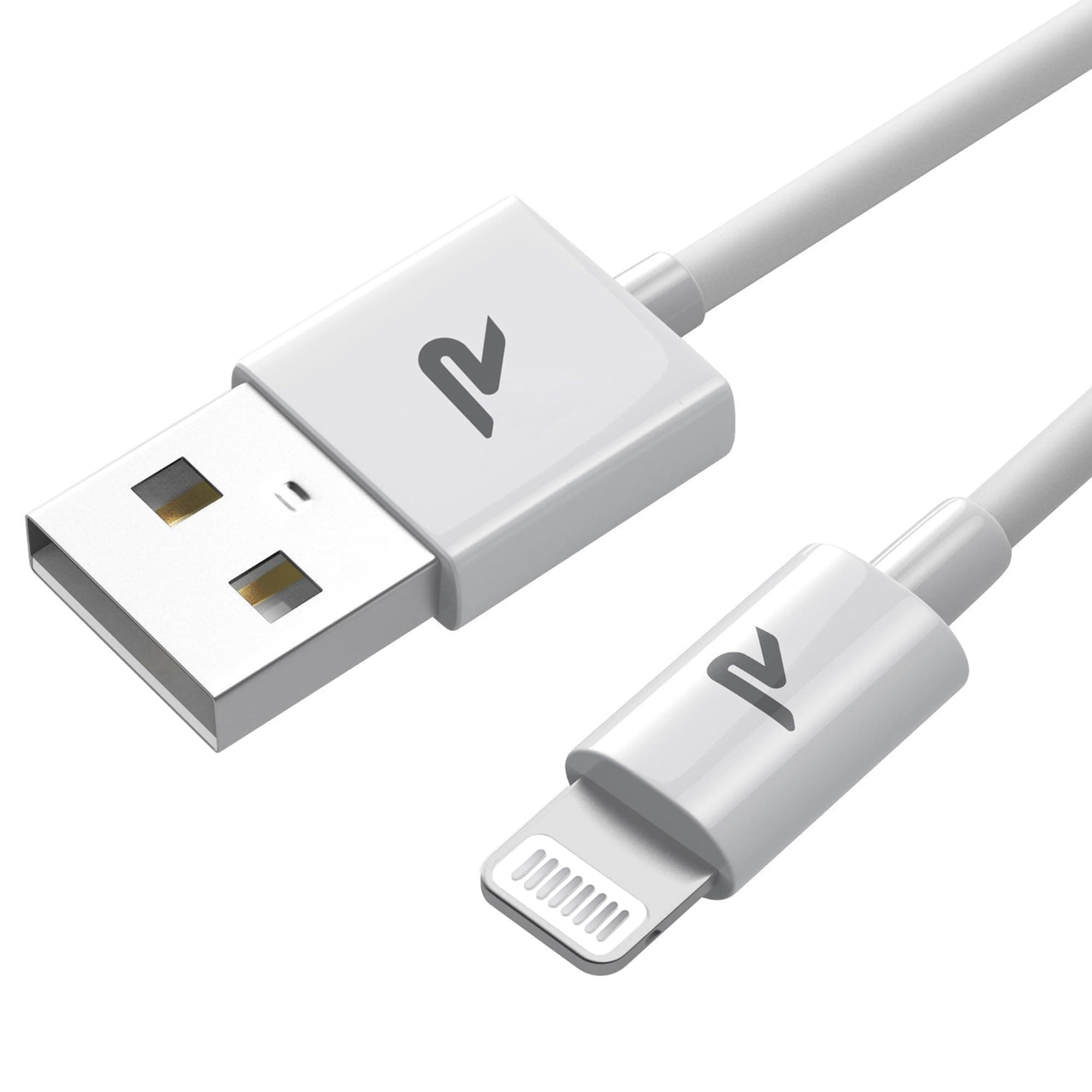 RAMPOW Cable iPhone [Certifié Apple MFi] Cable Lightning USB Charge Rapide, Câble Chargeur Lightning Connecteur, Ultra Résistant pour iPhone 14/14 Pro Max/13/12/11/X/XS/XR/8/7/6, iPad Pro-1M