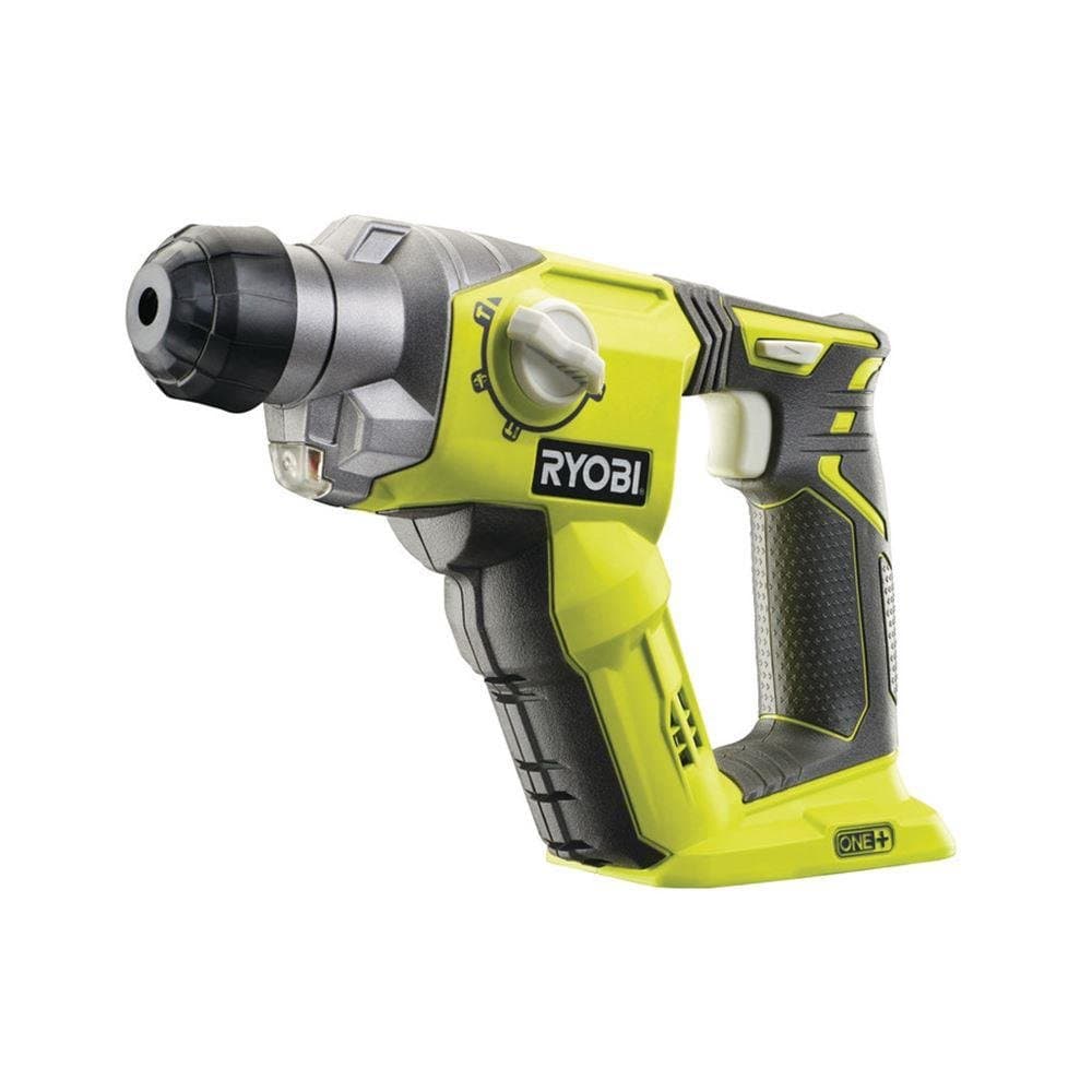 RYOBI - Martillo Combinado SDS+ 18V ONE+ - Martillo Neumático 4 Modos (Hormigón, Madera, Metal, Cerámica) - Energía de Impacto 1,3 J - Velocidad 0-1300 rpm - Sin Batería ni Cargador - R18SDS-0