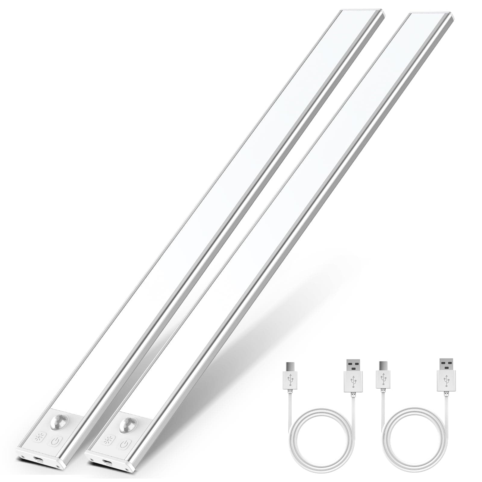 OUILA Luce Armadio LED, Armadio Led con Sensore di Movimento, 41CM Magnetica Ricaricabile Luce Led Sottopensile Dimmerabile Lampada per Cucina Scale Soggiorno Bagno Camere da Letto