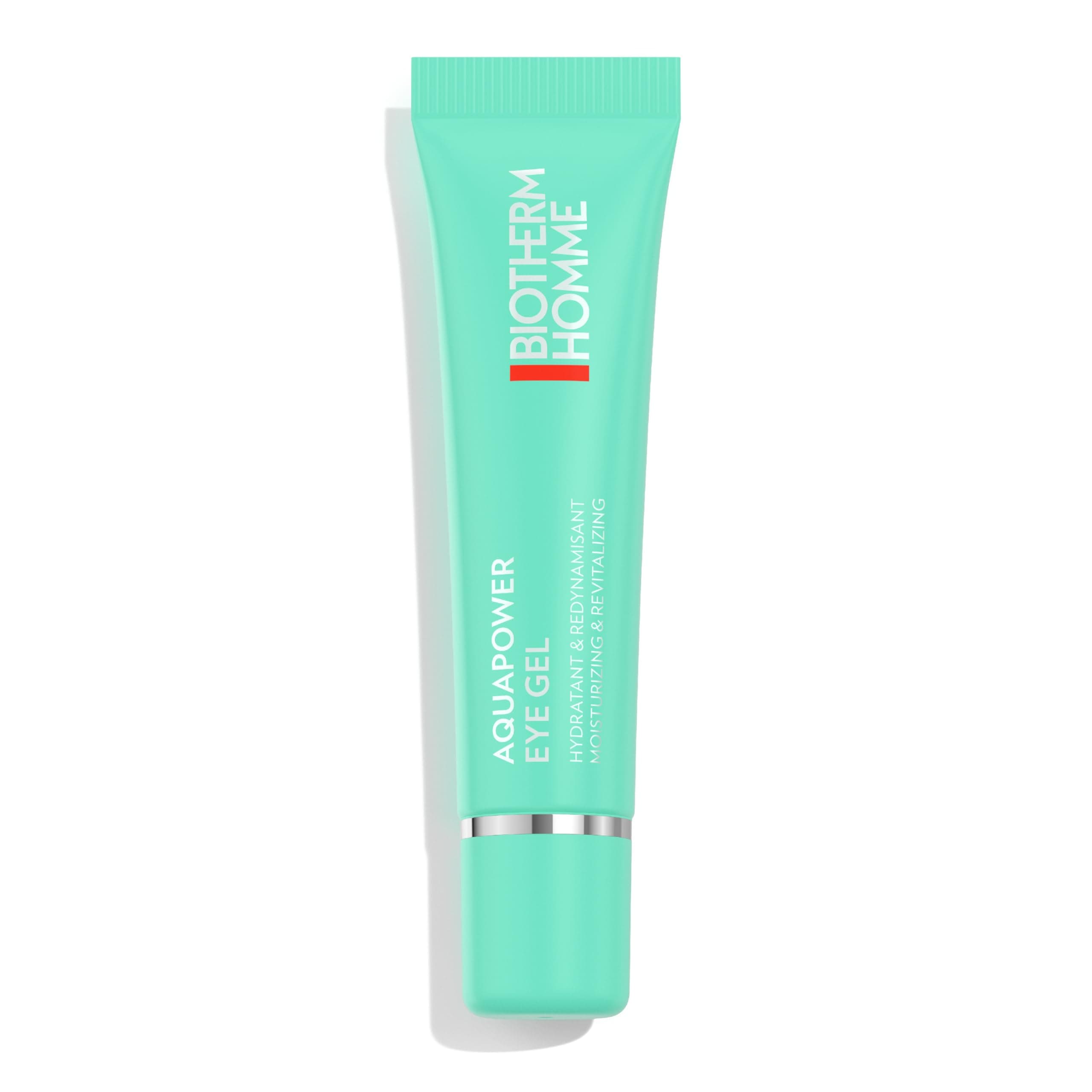 Biotherm Homme Aquapower Eye Gel, revitalisierende Augencreme für Männer, mit hochwertigem Koffein und Life Plankton, kühlendes Augengel für eine straffere und strahlende Augenpartie, 15 ml