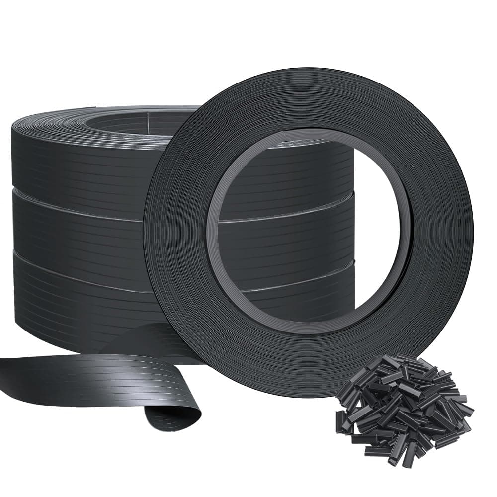 VOUNOT Kit de lamelles Occultantes PVC 300m x 4.7cm 600 Clips Brise Vue de Qualité Bandes de Protection pour Panneau Grillagé Clôtures Rigides Noir