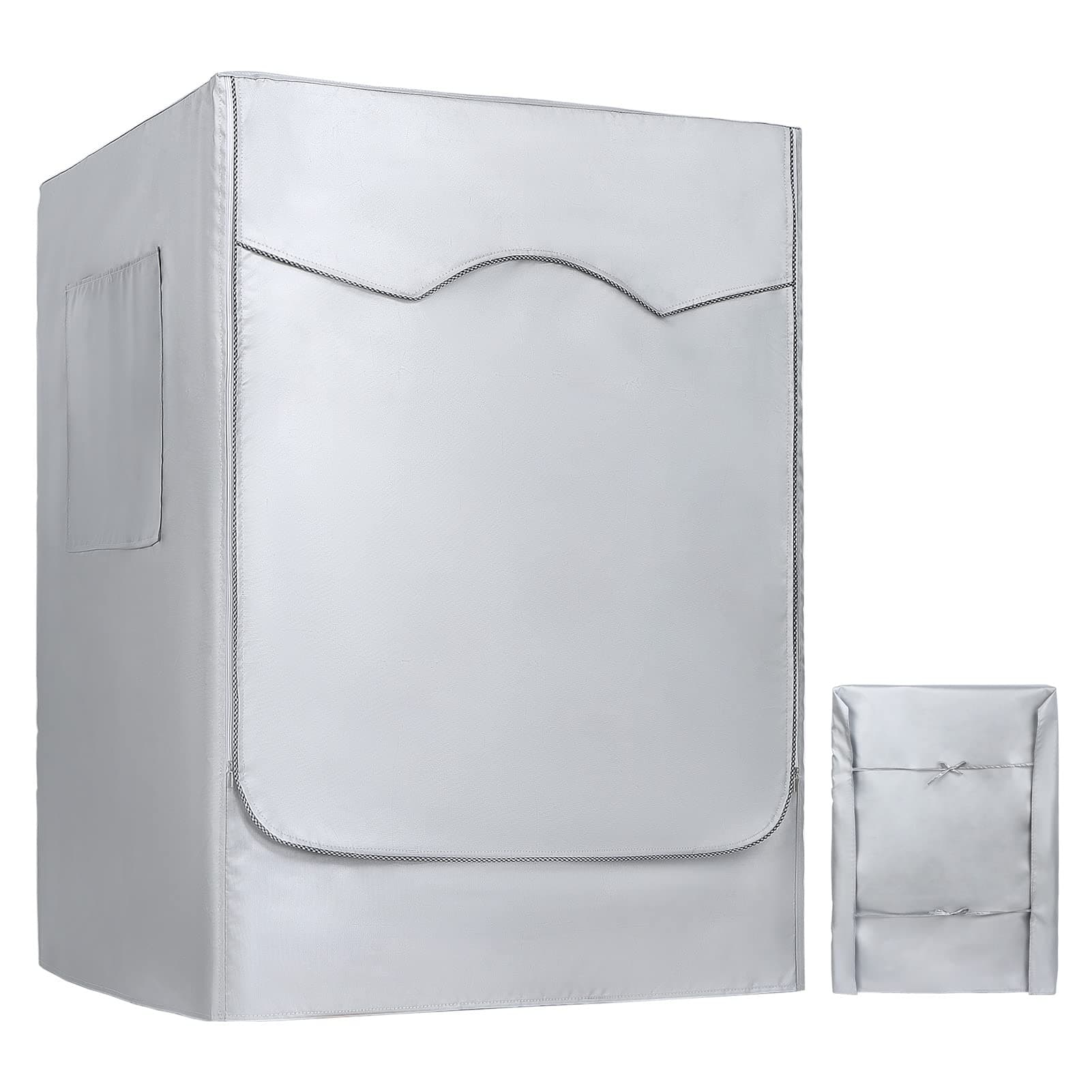 HAUSPROFI Funda Lavadora Exterior Impermeable 60 * 64 * 85cm, Fundas Lavadora Carga Frontal 420D, Fundas Secadoras Exterior con Recubrimiento Plata de Doble Cara, Funda Secadora Impermeable