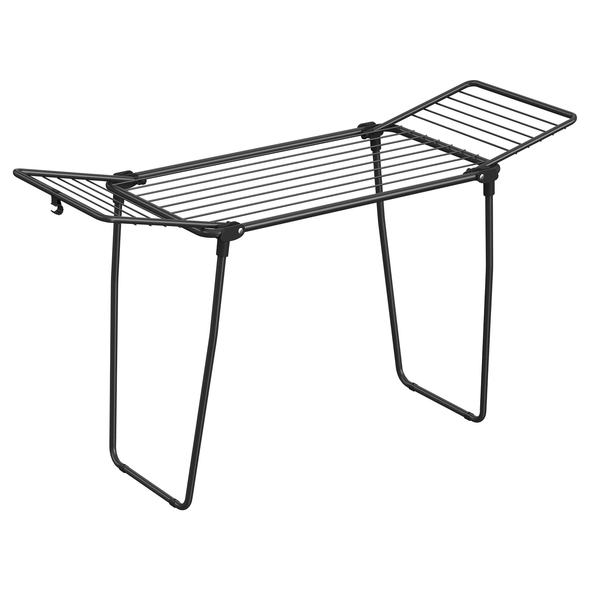SONGMICS Stendibiancheria da Pavimento 158 x 53 x 93 cm, Stendino con Ali in Metallo, per Vestiti, Asciugamani, Biancheria, Nero Inchiostro LLR520BH01