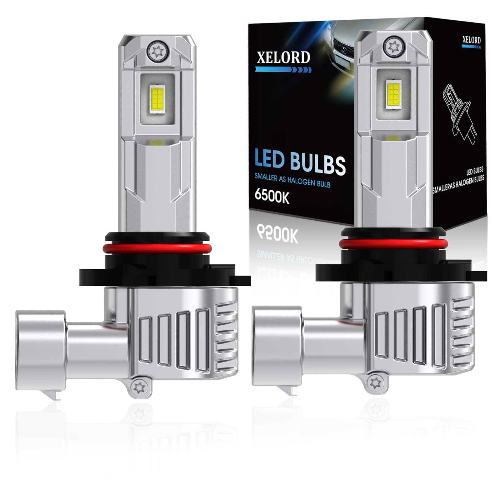 XELORD LED HB4 9006 Lampadine Auto,6500K Luce Bianca Brillante 55W 14000LM,1:1 Design Plug-n-Play,Sostituzione dei Alogena,Pack of 2