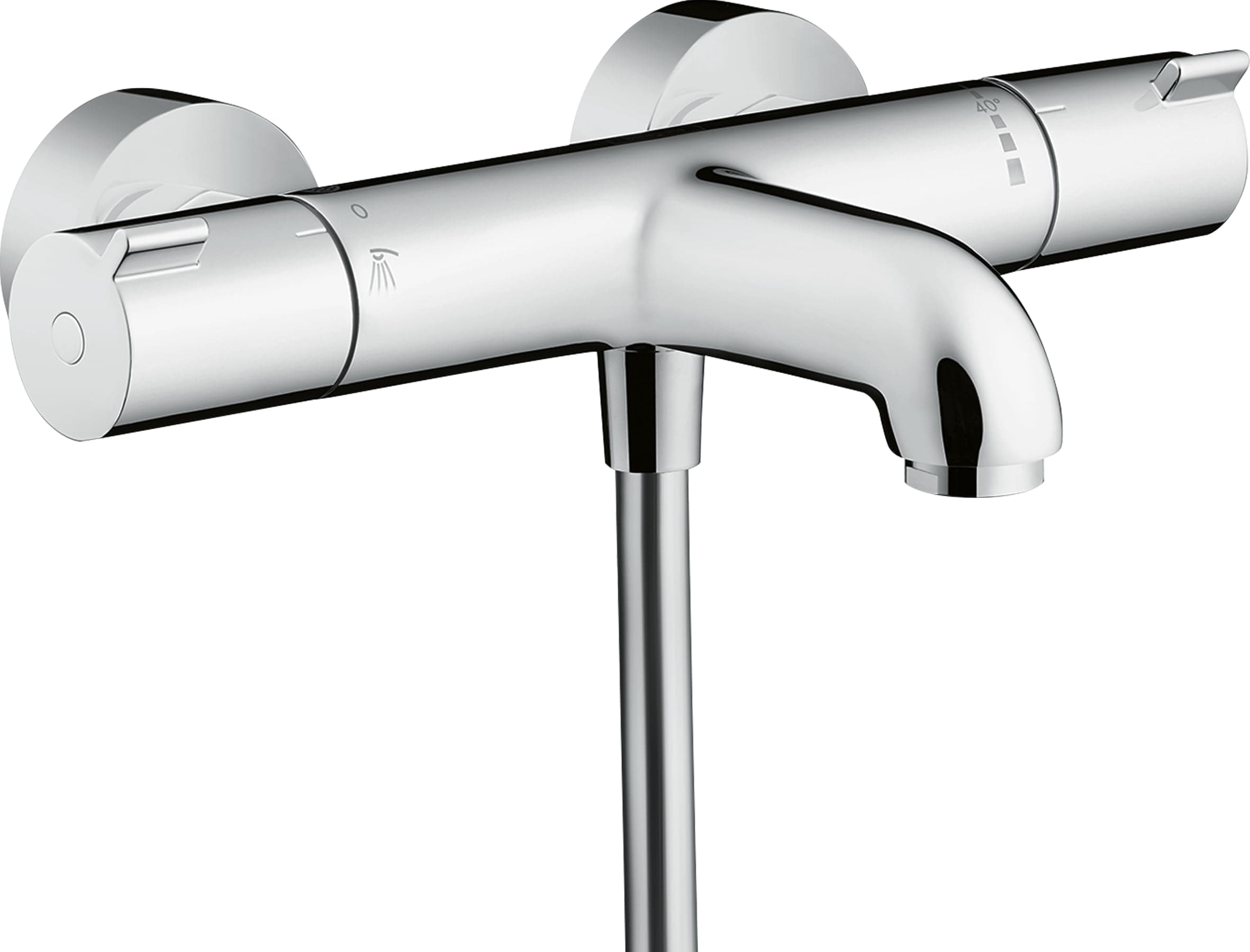 hansgrohe Ecostat 1001 CL - termostato para bañera visto , grifo bañera con botón de seguridad (SafetyStop) a 40 °C, termostato , mezclador para 2 funciones, cromo, 13201000