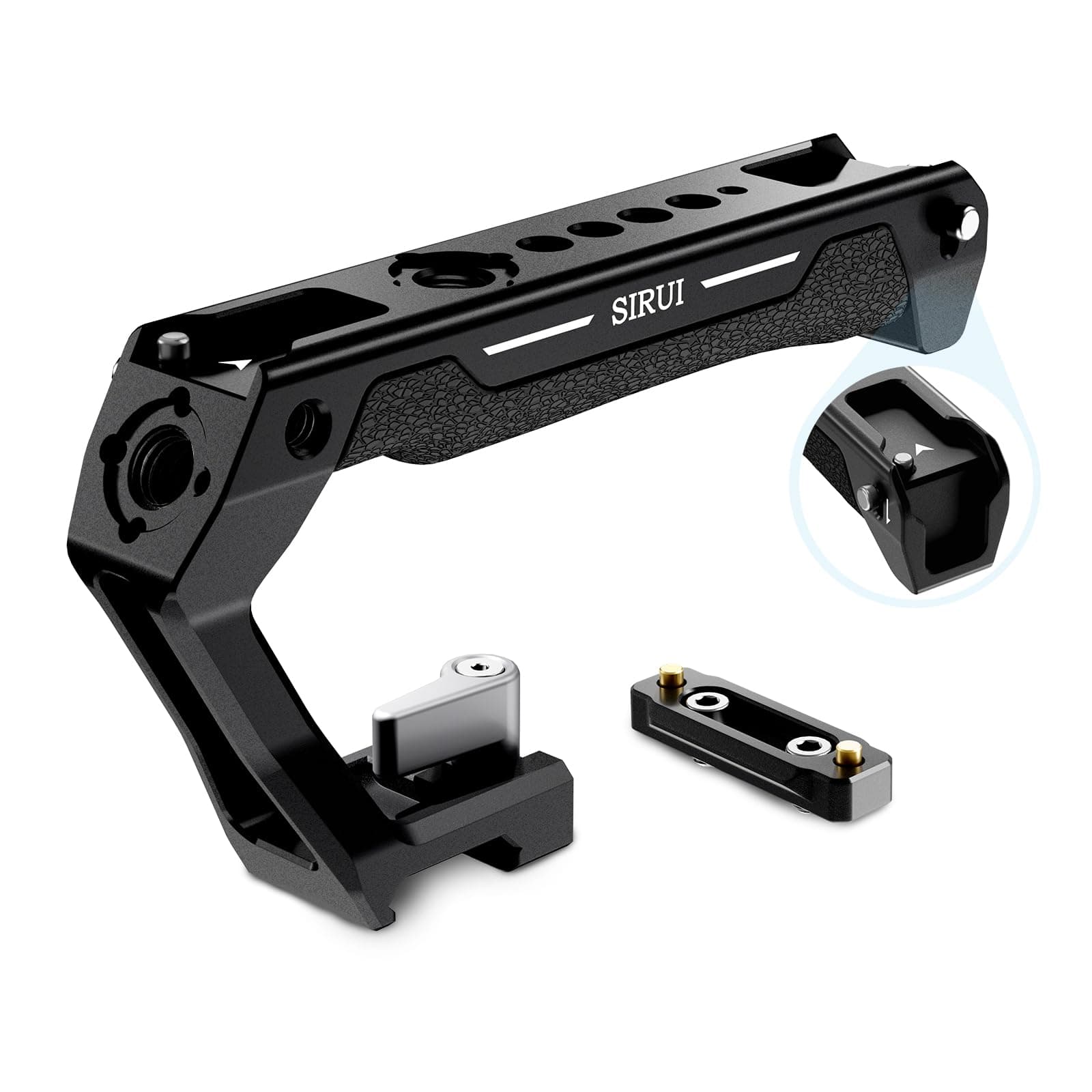 SIRUI Top Handle mit NATO-Schiene, Schnelllöseschiene für DSLR-Kamera-Käfighalterung, Universal Oberhalterung mit 3 Blitzfußadaptern - SC-TH