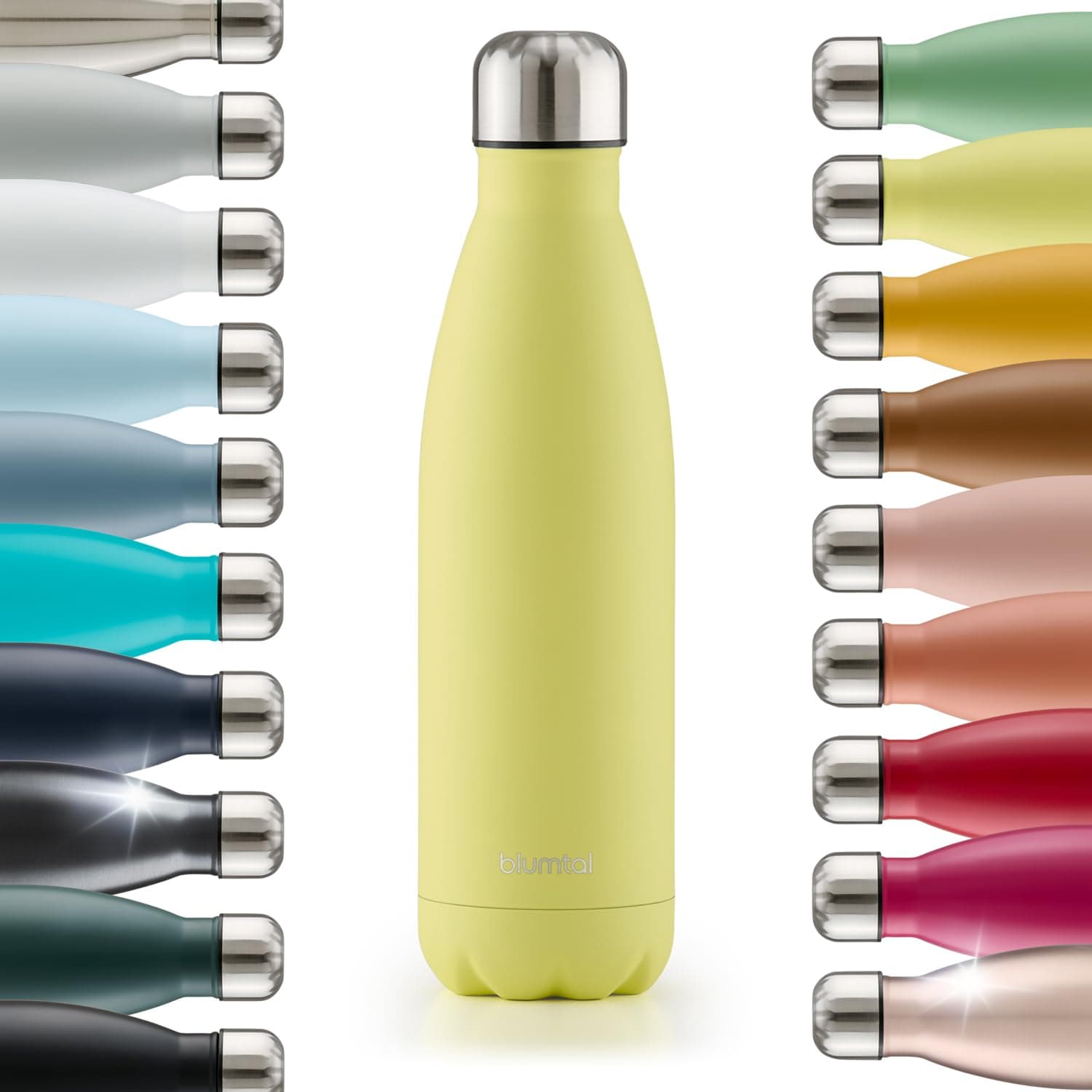 Blumtal Trinkflasche 350 ml Edelstahl - auslaufsichere Isolierflasche - BPA-freie Trinkflasche kalt & warm - doppelwandige Insulated Bottle - rostbeständige Isolierflasche New Yellow - Gelb