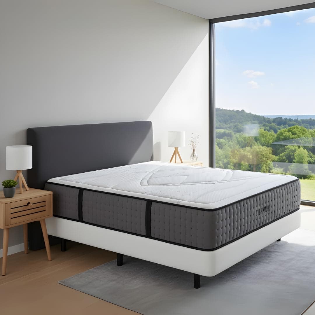 Moisury® Colchón Viscoelástico 180x200 Premium – Firmeza Alta 30 CM Altura – Colchón Ortopédico Titán – Alivio de Espalda y Alineación de Columna – Transpirable Antialérgico Ergonómico