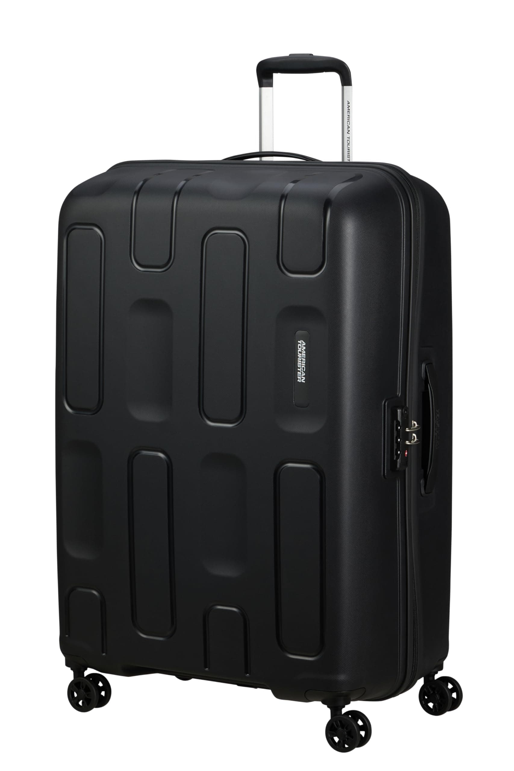 American Tourister Ellipso - Valigetta rigida 79 cm - Trolley con 4 ruote, lucchetto TSA, leggera - 104 L - Nero (Nero)