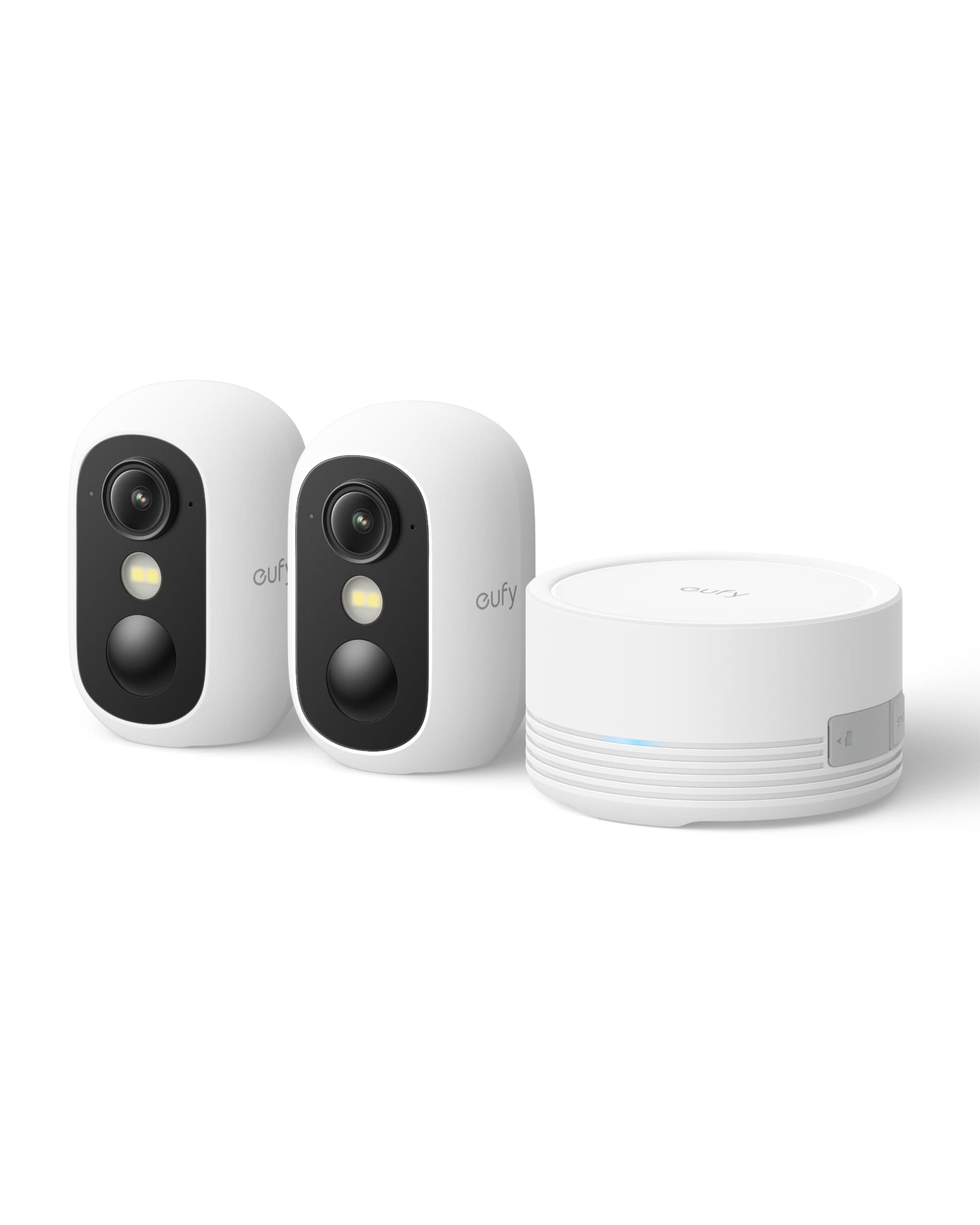 eufy Security eufyCam C35 cámara de vigilancia WiFi Exterior e Interior, Montaje magnético, visión Nocturna en Color, Almacenamiento Local, IP67, sin cuotas mensuales, Kit de 2 cámaras, Blanco