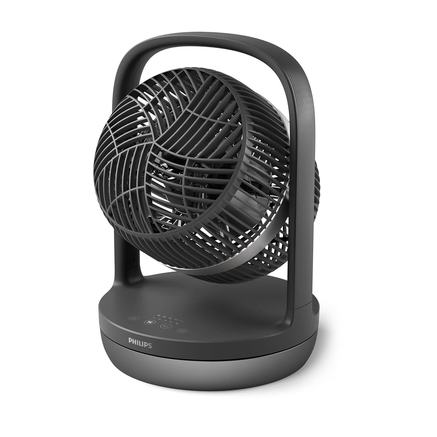 Philips Serie 3000 Ventilador de sobremesa oscilante Con tecnología SilentWings. 23 dB. Circula el aire. Inclinación 180°. Temporizador de 12h. Para dormitorio, hogar y oficina. Negro (CX3050/01)