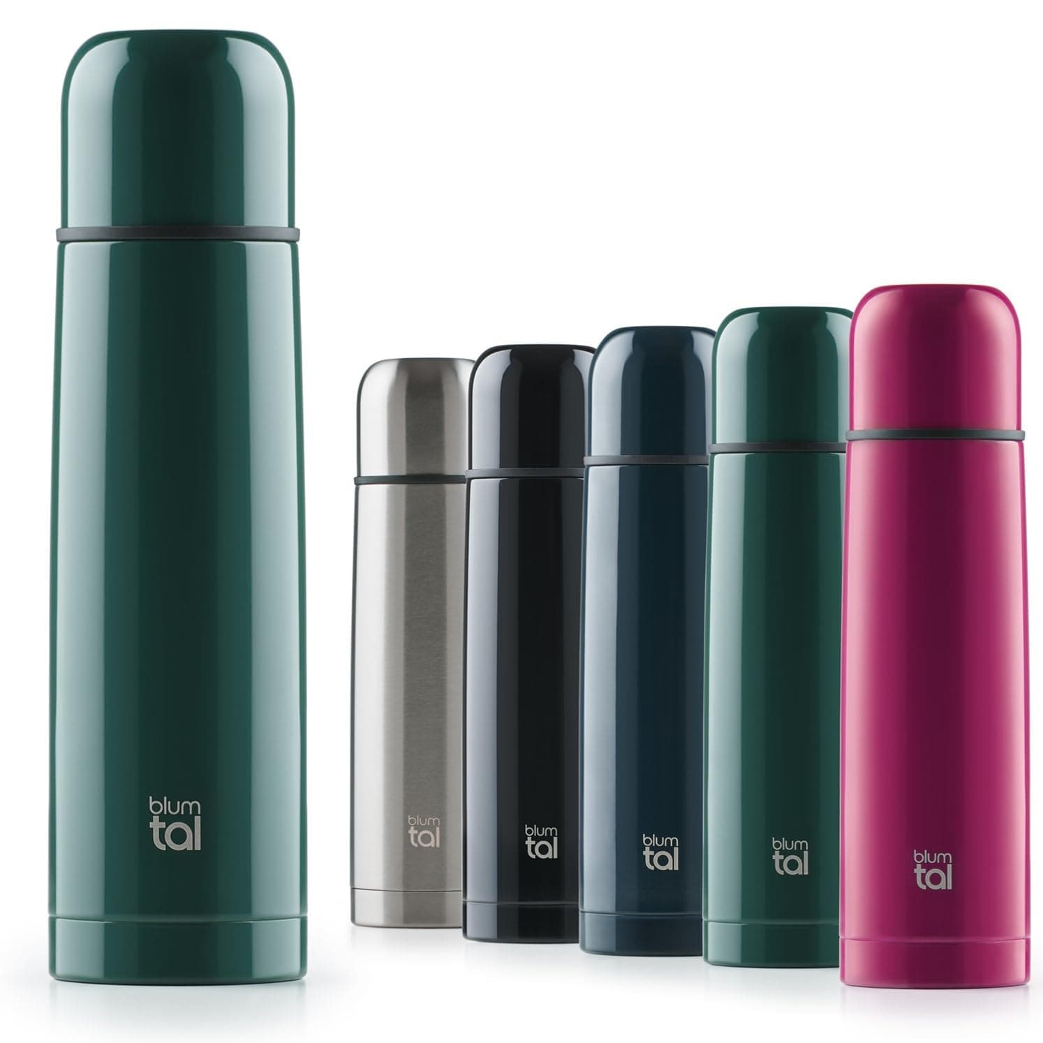 Blumtal® Thermosflasche 700 ml - BPA-freie Thermoskanne für warm&kalt - auslaufsichere Isolierflasche 700ml aus Edelstahl rostfrei - Thermoskanne mit Becher - Tee Thermoskanne 700 ml - Dunkelgrün
