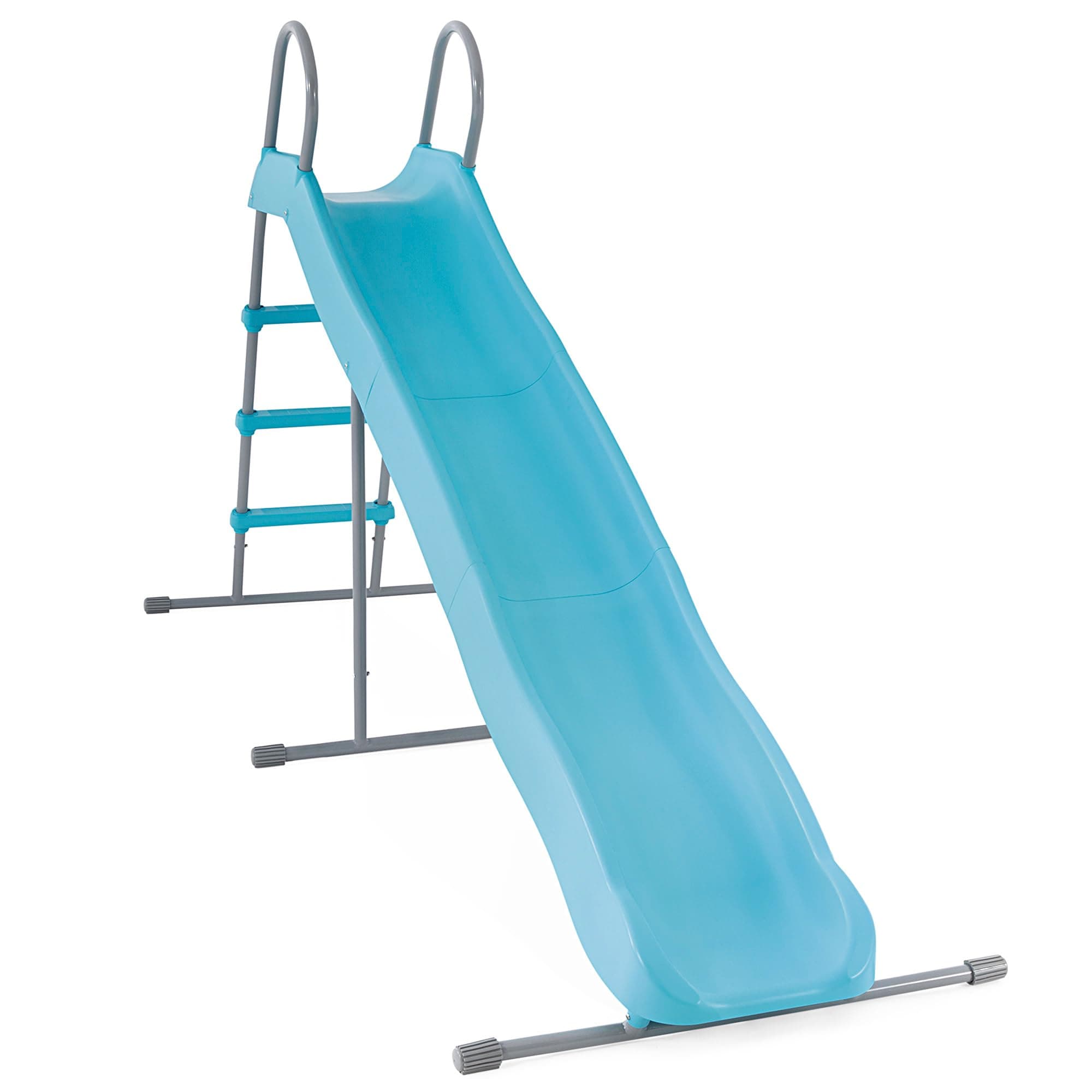 Intex Tobogán Infantil, Azul, 84x251x147 cm, 3 escalones, Pata estabilizadora, Estructura de Acero, Superficie Lisa de PVC, Toboganes para niños, Juegos Exterior, Juguete para 3-10 años (59006)