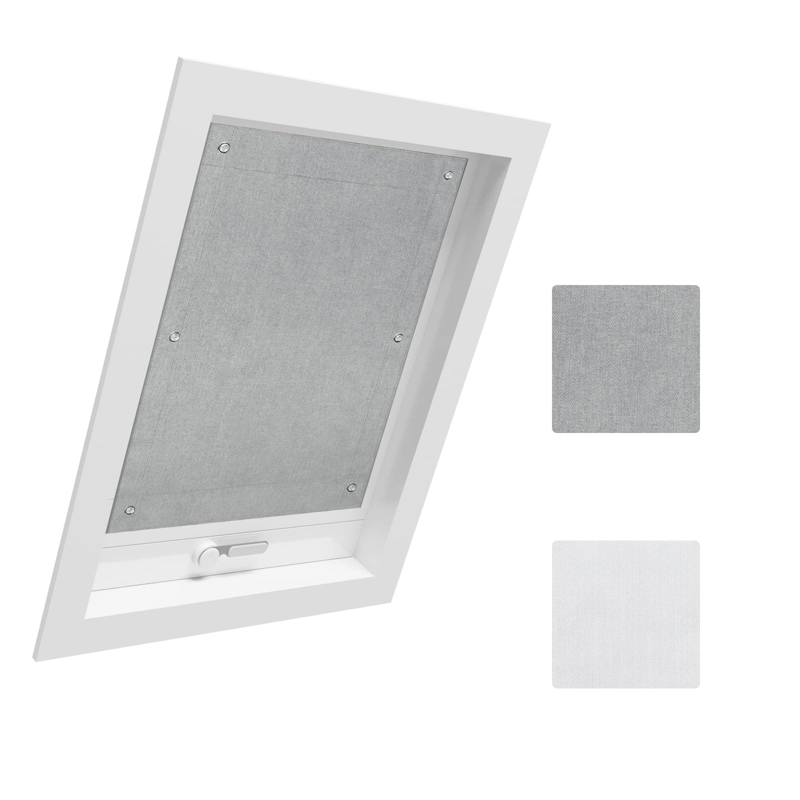 WOLTU Thermo Dachfenster Rollo ohne Bohren Sonnenschutz Verdunkelungsrollo mit Saugnäpfen, Thermorollo Hitzeschutz für Velux- und Roto-Fenster Y85 / 085, Grau 96x100 cm