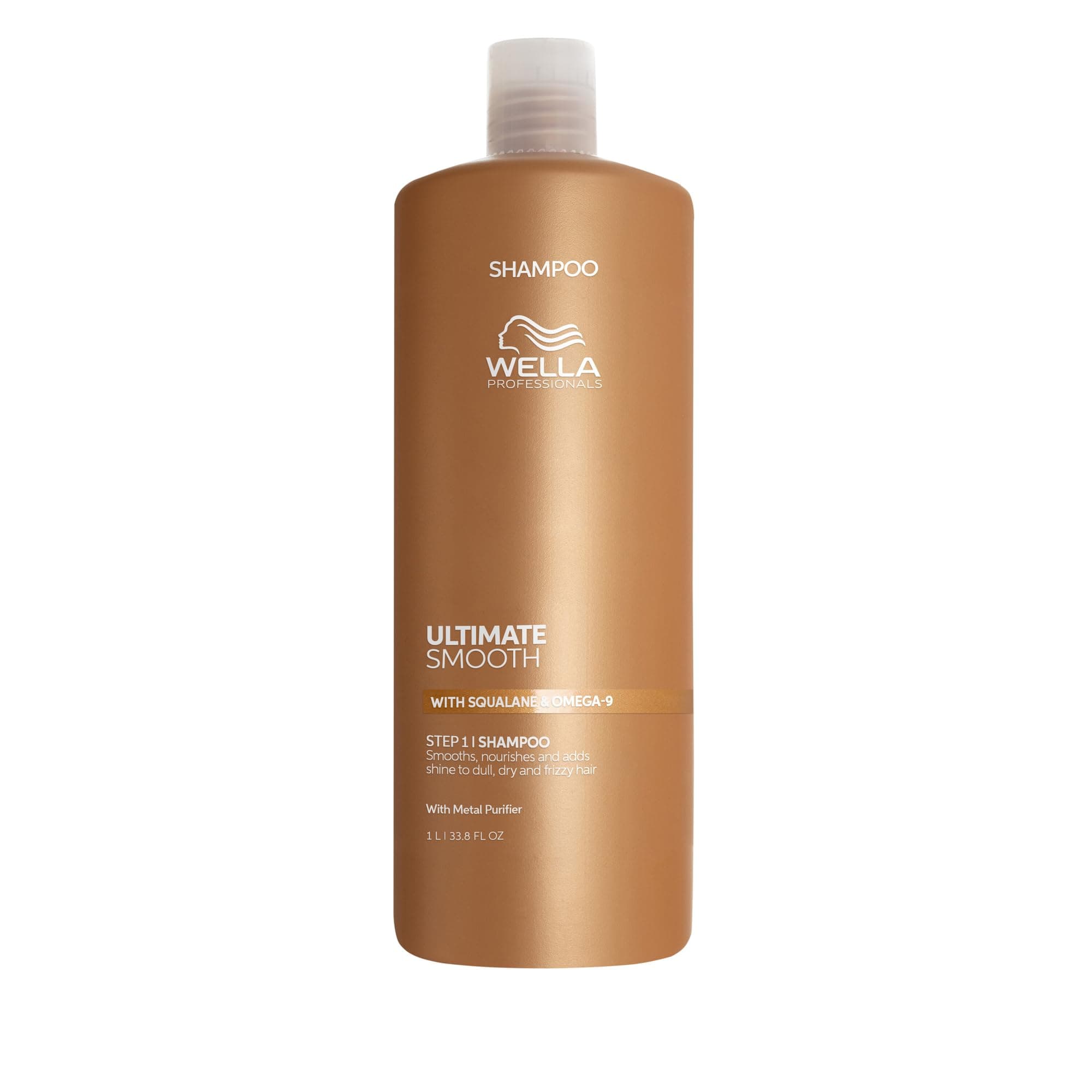 Wella Professionals Ultimate Smooth Shampoo - Pflegendes Haarshampoo Mit Squalan & Omega 9 - Für Trockenes, Stumpfes & Krauses Haar (1 l)