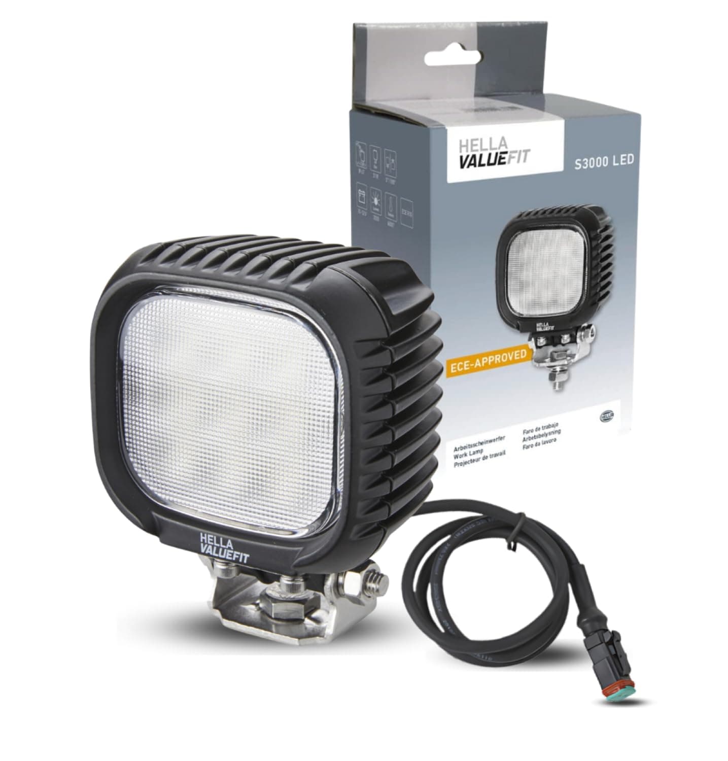 HELLA Valuefit S3000 LED Arbeitsscheinwerfer 12-24Volt - 3000 echte Lumen stark - IP67 wasserdicht - Offroad Scheinwerfer für Traktor Auto LKW SUV UTV ATV - 1GA 357 109-002