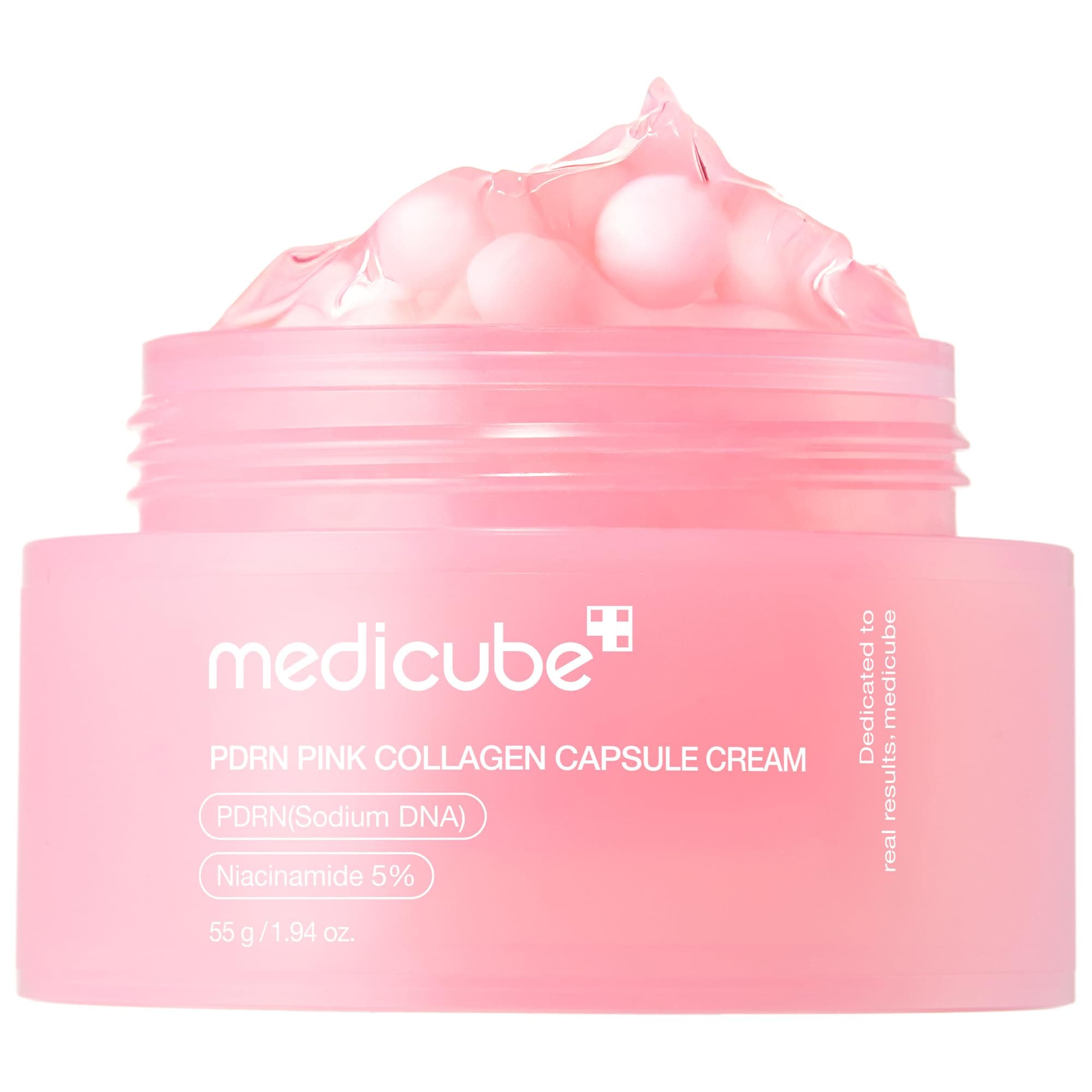 Medicube Salmon DNA PDRN Pink Kollagen-Kapselcreme – Leichte feuchtigkeitsspendende Gesichtscreme – PDRN & Niacinamid für ungleichmäßigen Hautton und Glow-Feuchtigkeit – Koreanische Hautpflege 1.94 oz