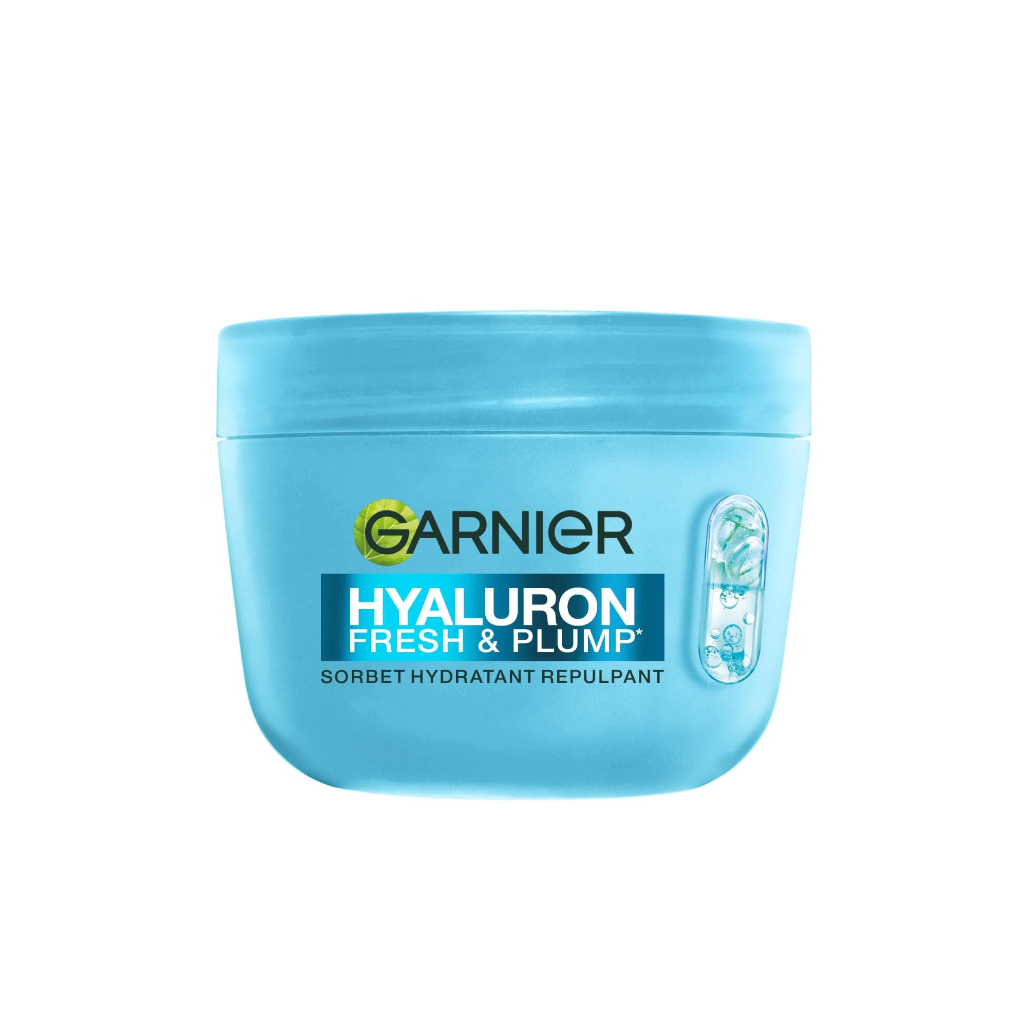 GARNIER - Hyaluron - Crème Sorbet Hydratante Repulpante Fresh & Plump - Crème Visage à l'Acide Hyaluronique - +60% Hydratation, Peau 83% Plus Rebondie & 100% Plus Lisse - Tous Types de Peaux - 85 ml