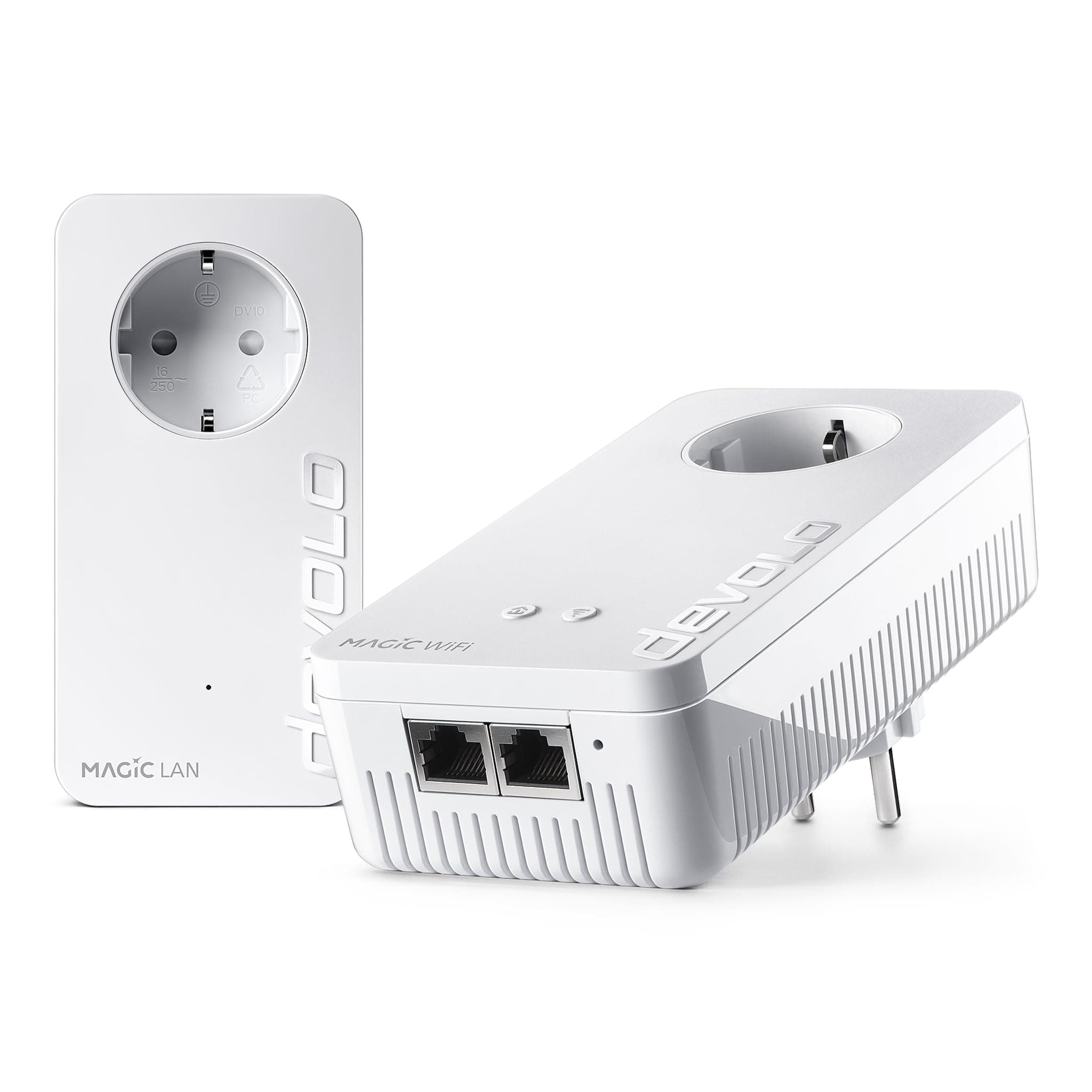 devolo Magic 2 WiFi 6 Next Starter Kit, Adaptador WiFi Powerline, hasta 3.000 Mbps, Toma Mesh WiFi, 2X conexión Gigabit LAN, Punto de Acceso, Blanco