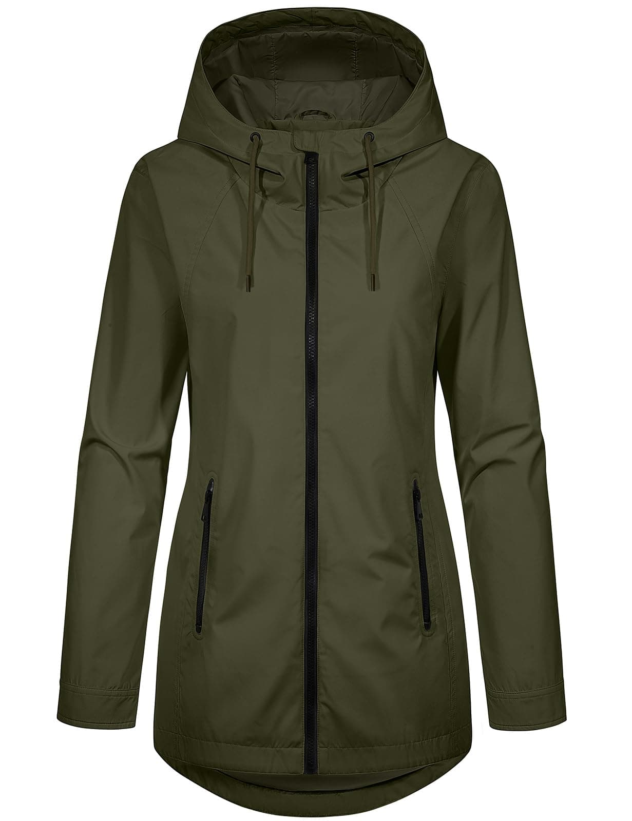 heekpek Giacca da Donna Primaverile Parka Cappotto con Cappuccio Leggero Jacket Giubbotto Elegante Antivento Trench Mezza Stagione Softshell Casual Zip Up Coat Outdoor per Autunno