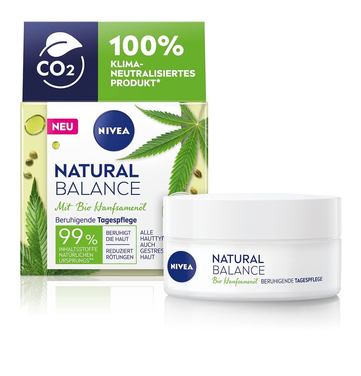 NIVEA Natural Balanc Bio Hanfsamenöl Beruhi Tagesp, 50 ml Creme