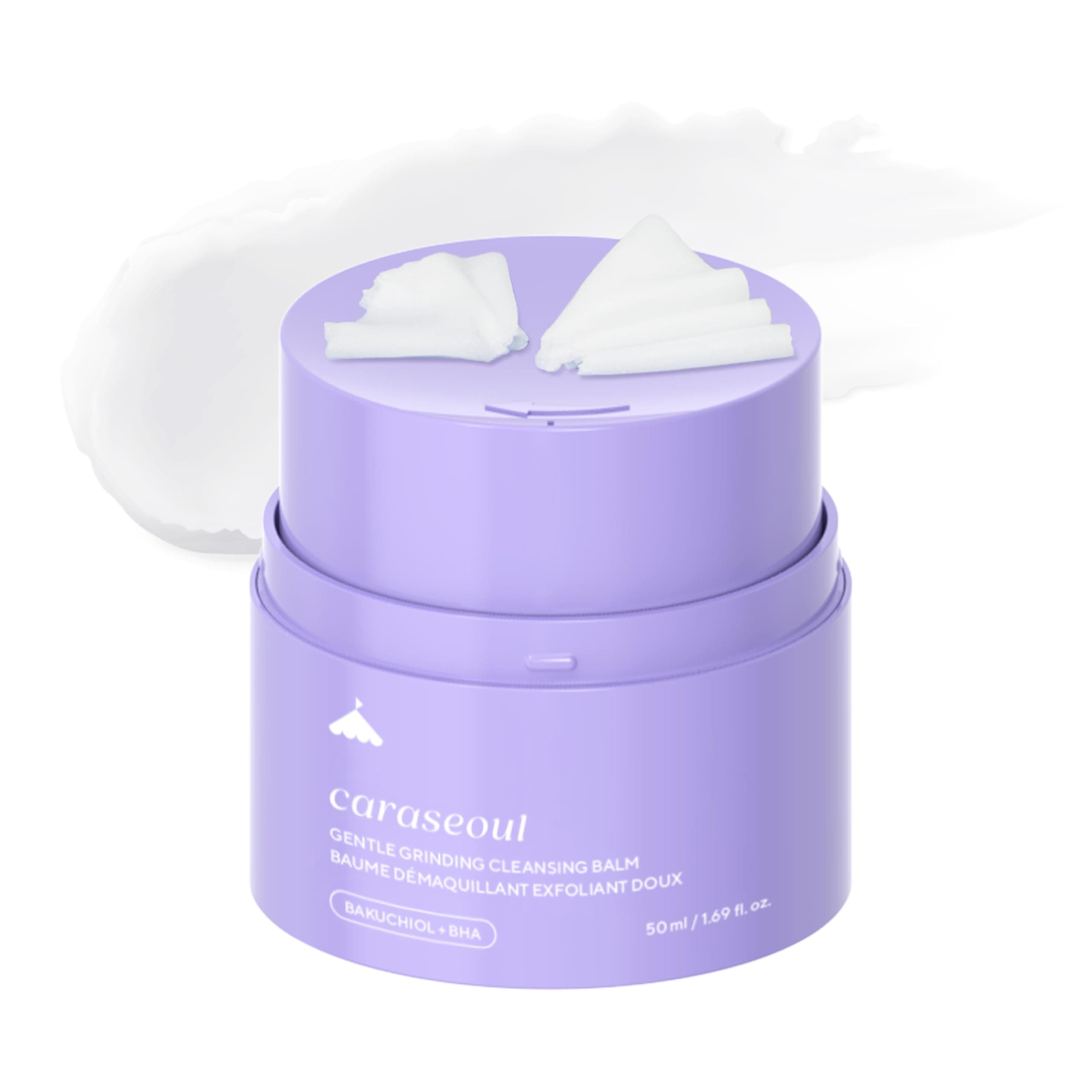 caraseoul Gentle Grinding Burro Struccante - Detergente Viso Coreana, BHA Acido Salicilico & Bakuchiol, Struccante Waterproof, Vasetto Twist-Up, Vegano, Delicato su Occhi e Pelli Sensibili (50ml)