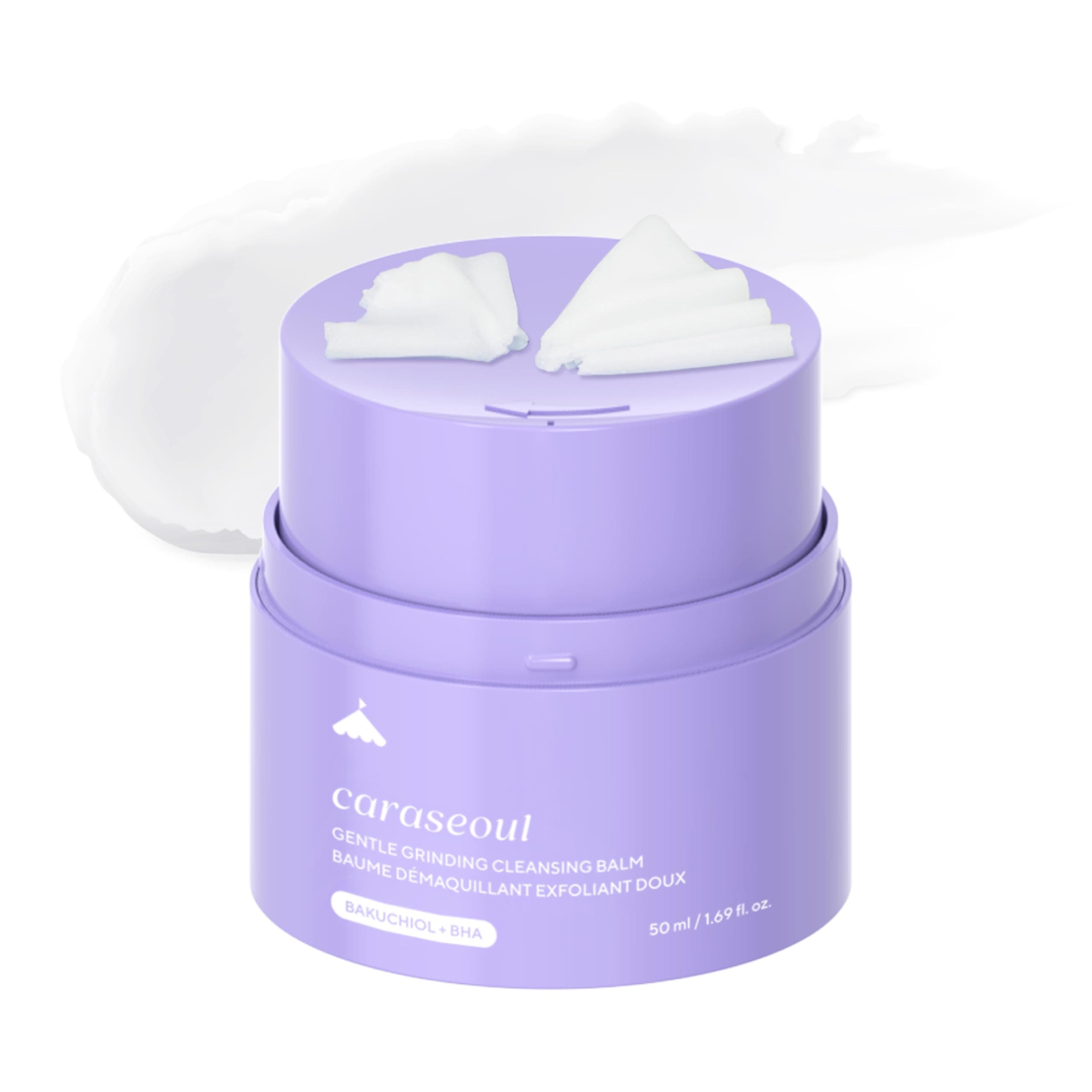 caraseoul Gentle Grinding Burro Struccante - Detergente Viso Coreana, BHA Acido Salicilico & Bakuchiol, Struccante Waterproof, Vasetto Twist-Up, Vegano, Delicato su Occhi e Pelli Sensibili (50ml)