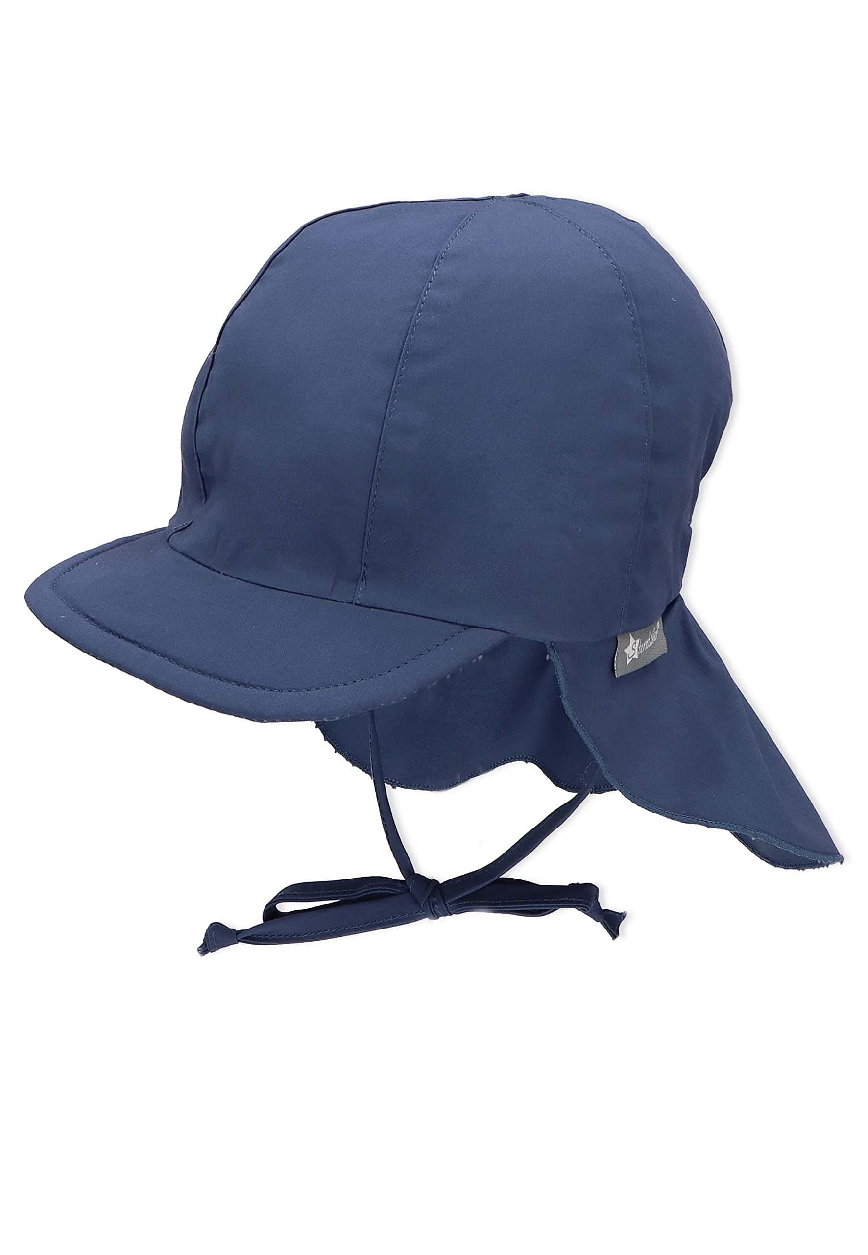 Sterntaler Schirmmütze Nacken Basic - Unisex Baby- und Kinder Mütze mit Nackenschutz Ohrenklappen und Bindeband - UV-Schutz 50+ Hut aus Popeline (Bio) - Sommer Kopfbedeckung - eisgrün - Eisgrün
