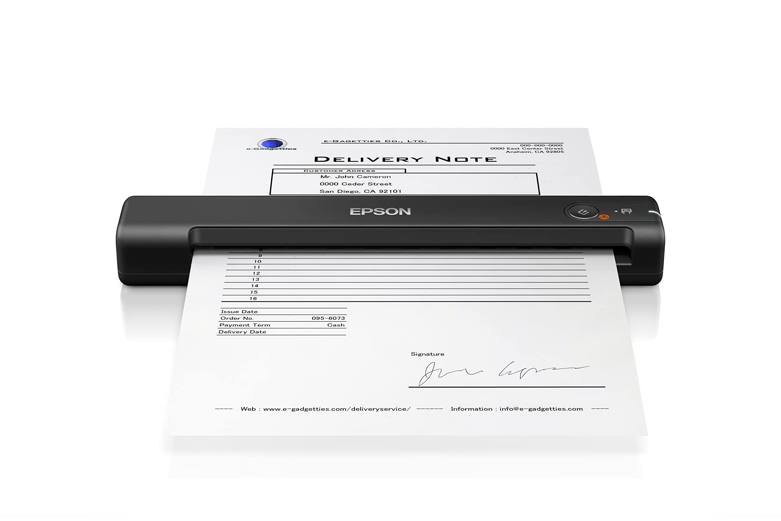 EPSON WorkForce ES-50 | Scanner de documents mobile - 600 DPI, alimentation USB, 10PPM, design compact, logiciel ScanSmart, alimentation automatique, noir