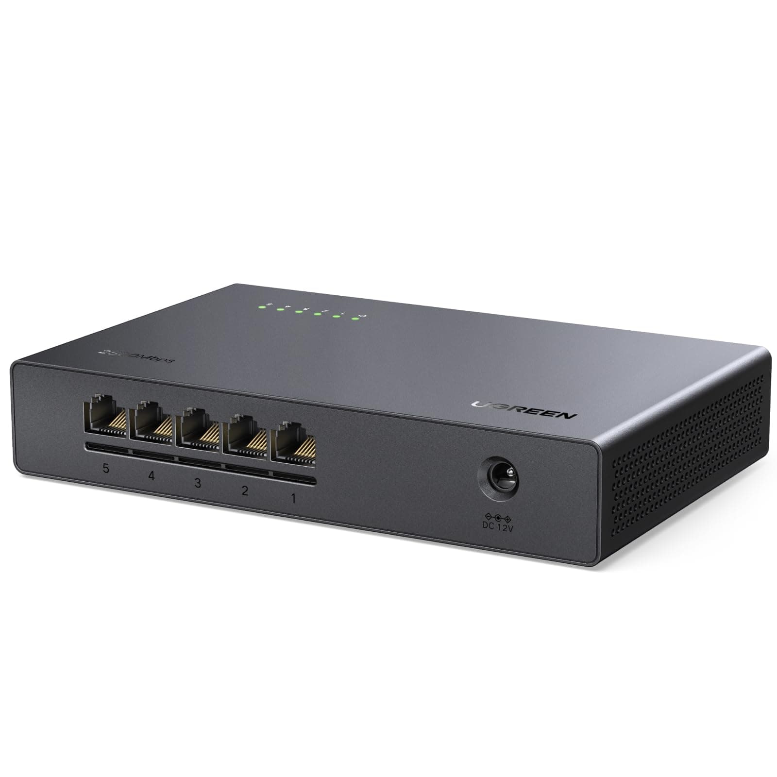 UGREEN Switch Ethernet 2,5G 5 Ports, Duplex, Plug and Play, Non Géré, Hub RJ45, 100/1000/2500Mbps pour PC, NAS, Serveur, Routeur, Moniteur, Console de Jeu, Vidéo 4K/8K