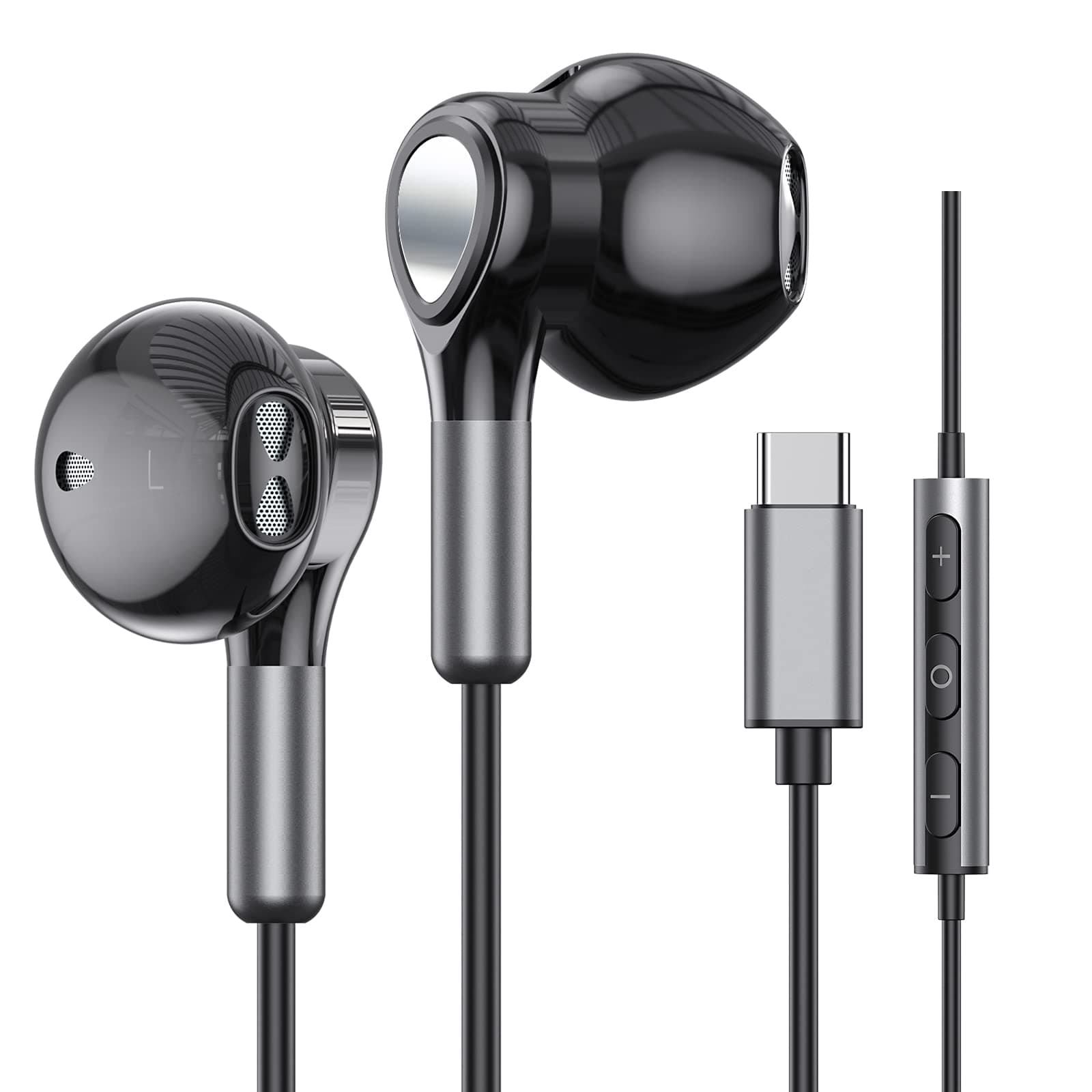 Auriculares USB C para Samsung Galaxy S23 S24 S22 Ultra S21 FE S20 A53 A54 A55 Auriculares USB Tipo C con Micrófono intrauditivos con Cable Tipo C para iPhone 15 Pro MAX iPad Pro Air 5/Mini 6, Pixel 8