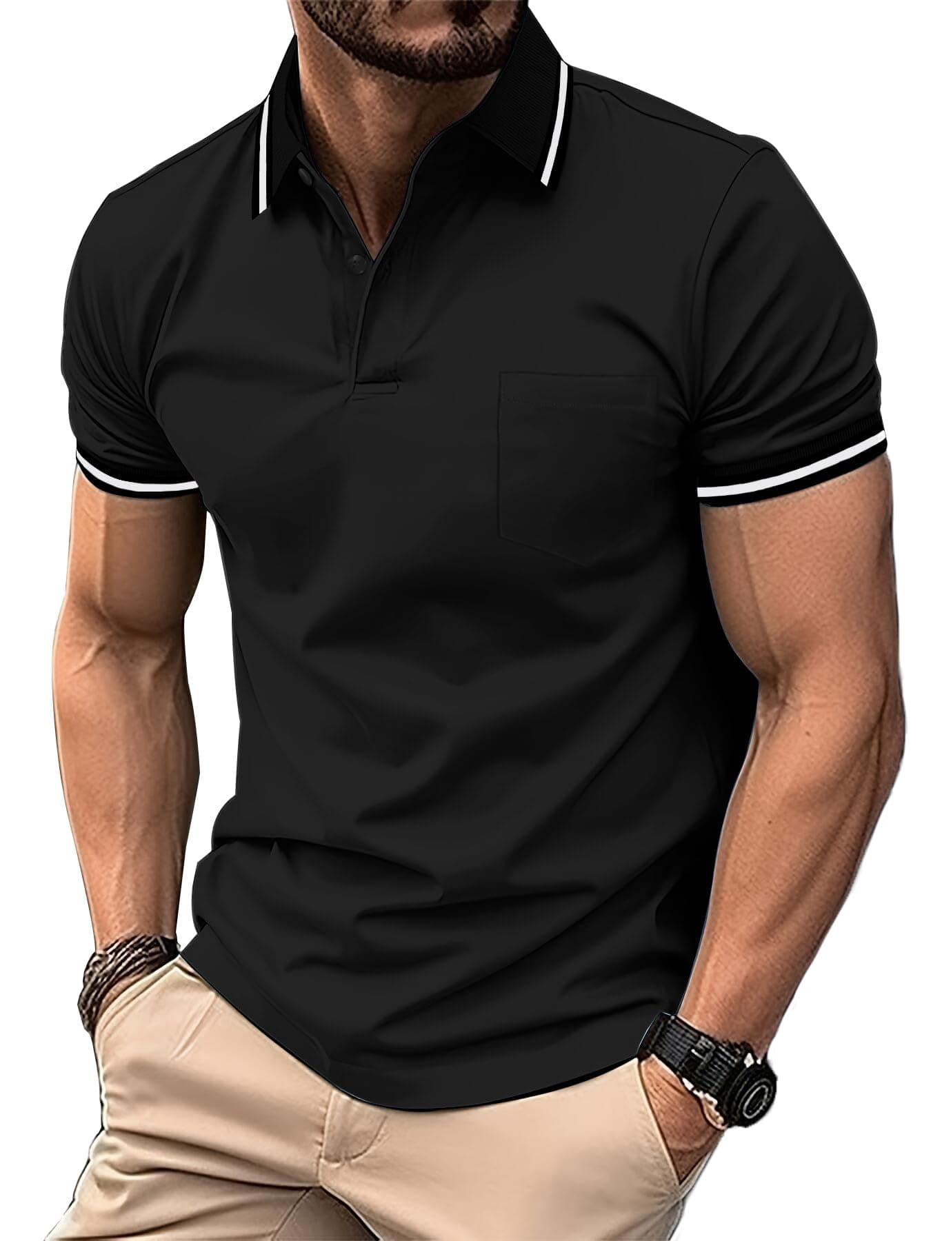 ZITY Polo Uomo Manica Corta Golf Maglietta Traspirante T Shirt Estiva Casual Polo Shirt Sportiva Magliette