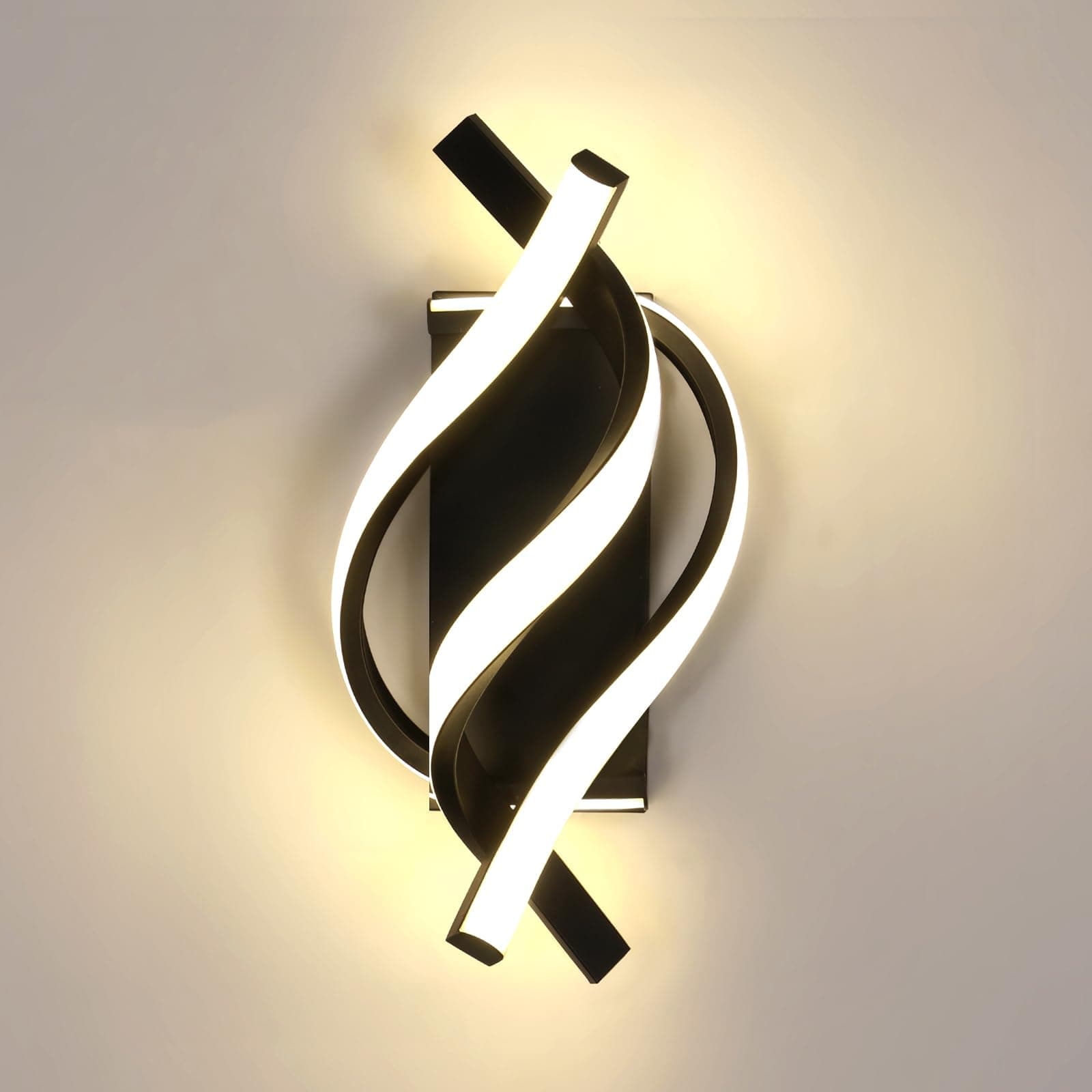 Comely Applique da Parete Interna, 22W 2500LM Lampada da Parete LED, Nero Lmpada Muro Interno per Camera da Letto Soggiorno Corridoio Sala da Pranzo, Luce Neutra 4500K